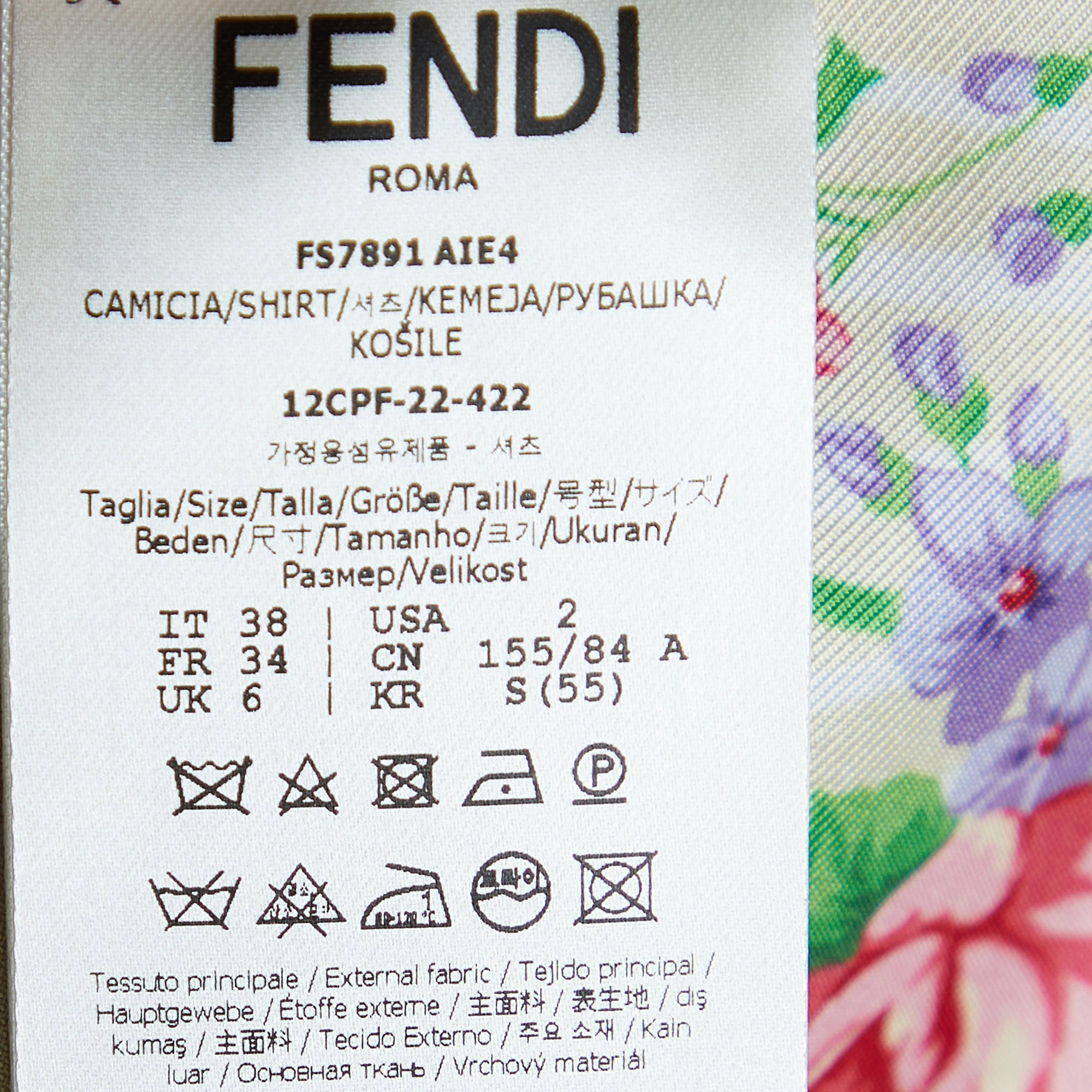 Fendi X Versace Brown/Multicolor Printed Silk Shirt S