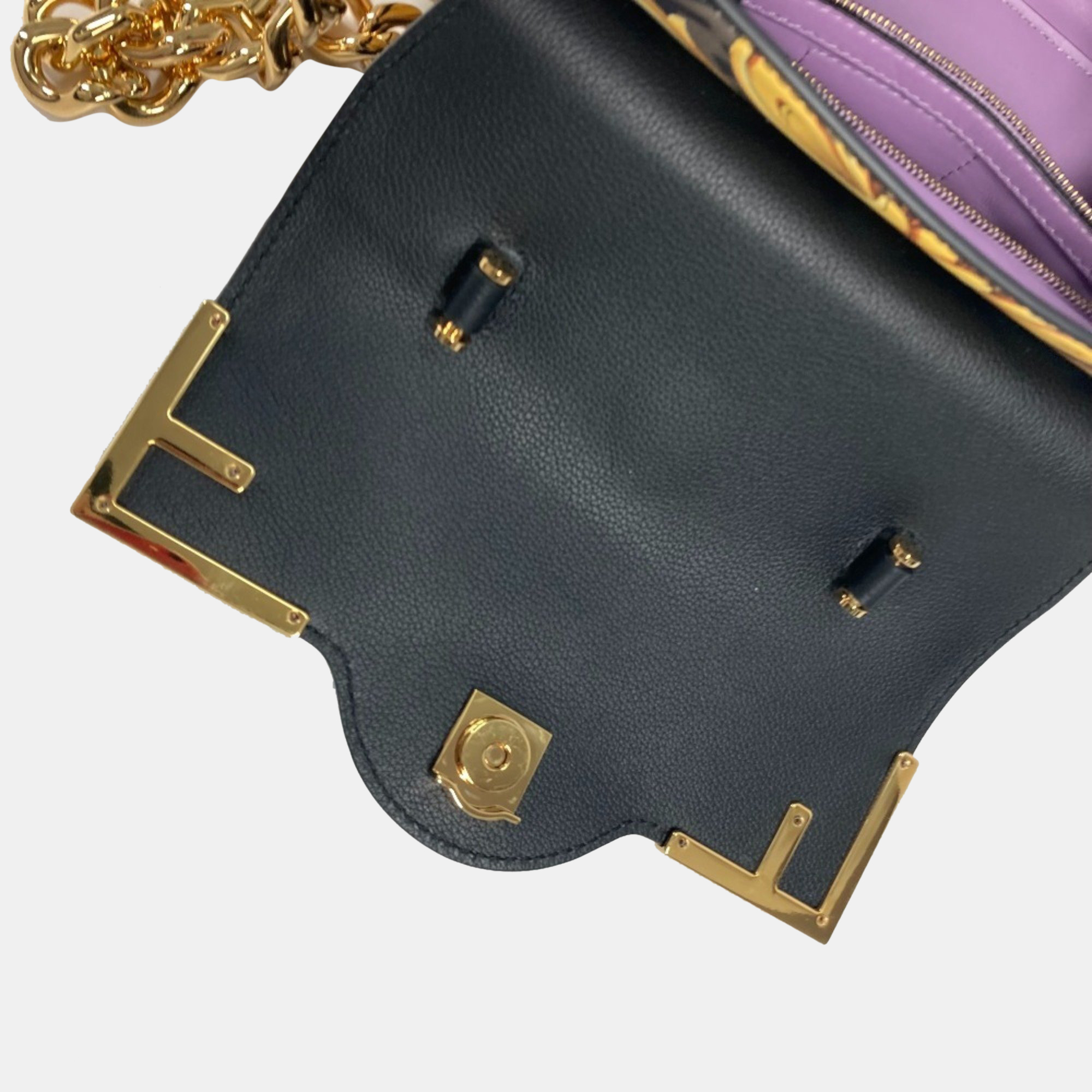 Fendi X Versace Black/Brown PVC And Leather La Medusa Top Handle Bag