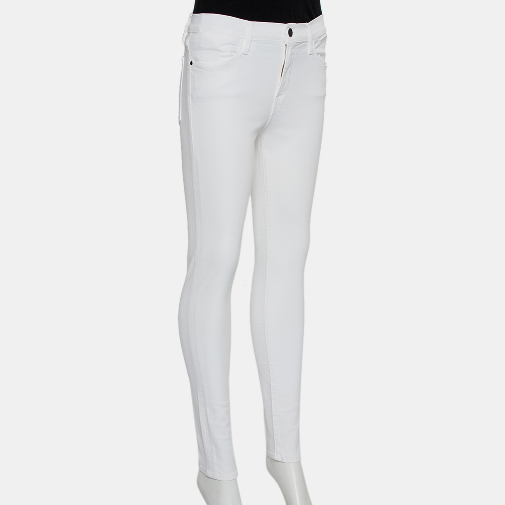 Frame White Denim High Skinny Blanc Jeans S