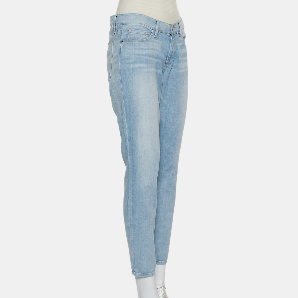 Frame Blue Faded Denim Le Skinny De Jeanne Crop Jeans M