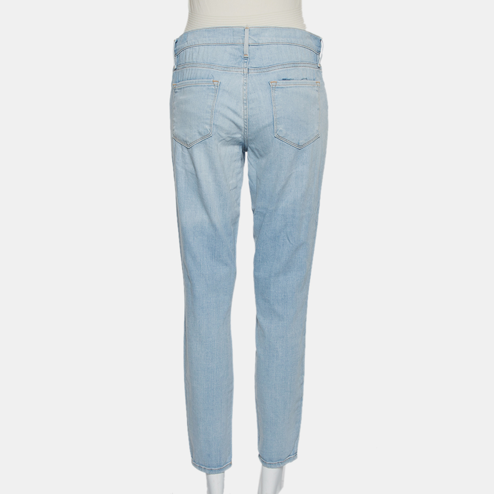 Frame Blue Faded Denim Le Skinny De Jeanne Crop Jeans M