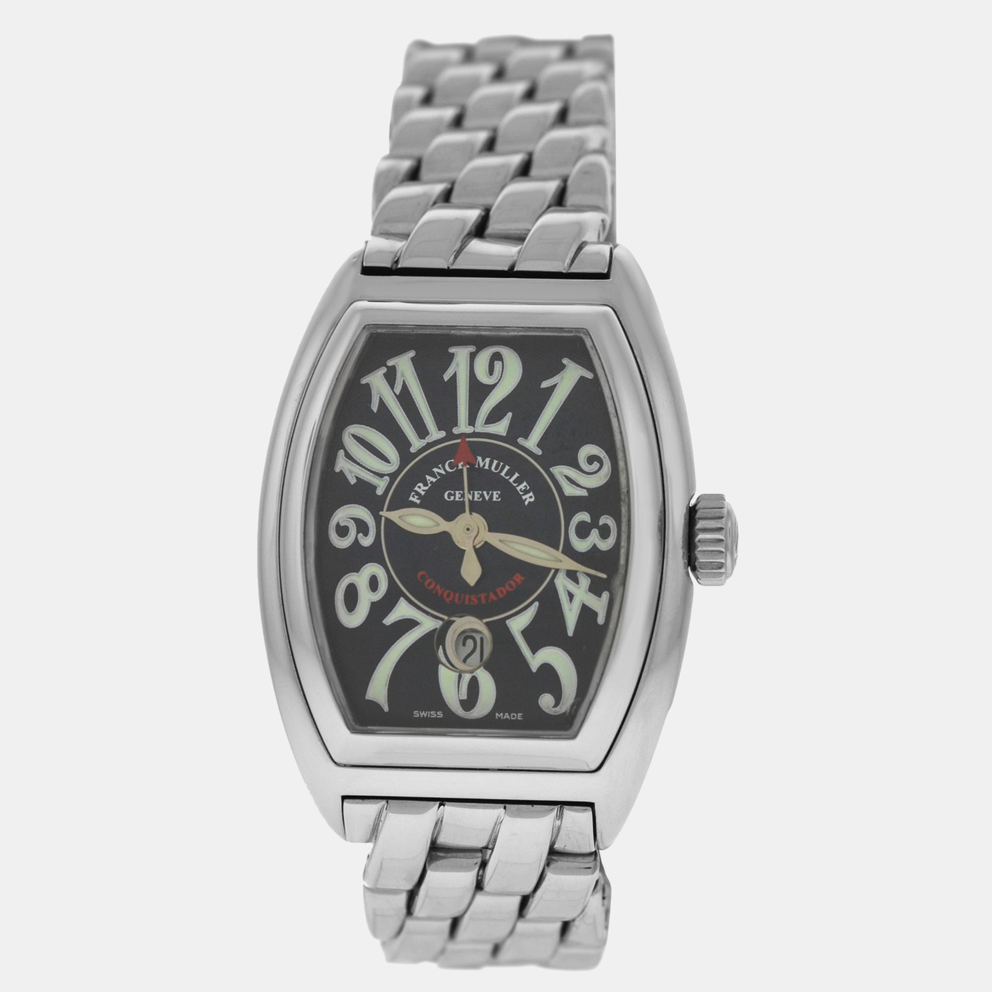 Franck Muller Black Stainless Steel Conquistador 8001 SC Automatic Women's Wristwatch 28 mm
Franck Muller Black Stainless Steel Conquistador 8001 SC Automatic Women's Wristwatch 28 mm