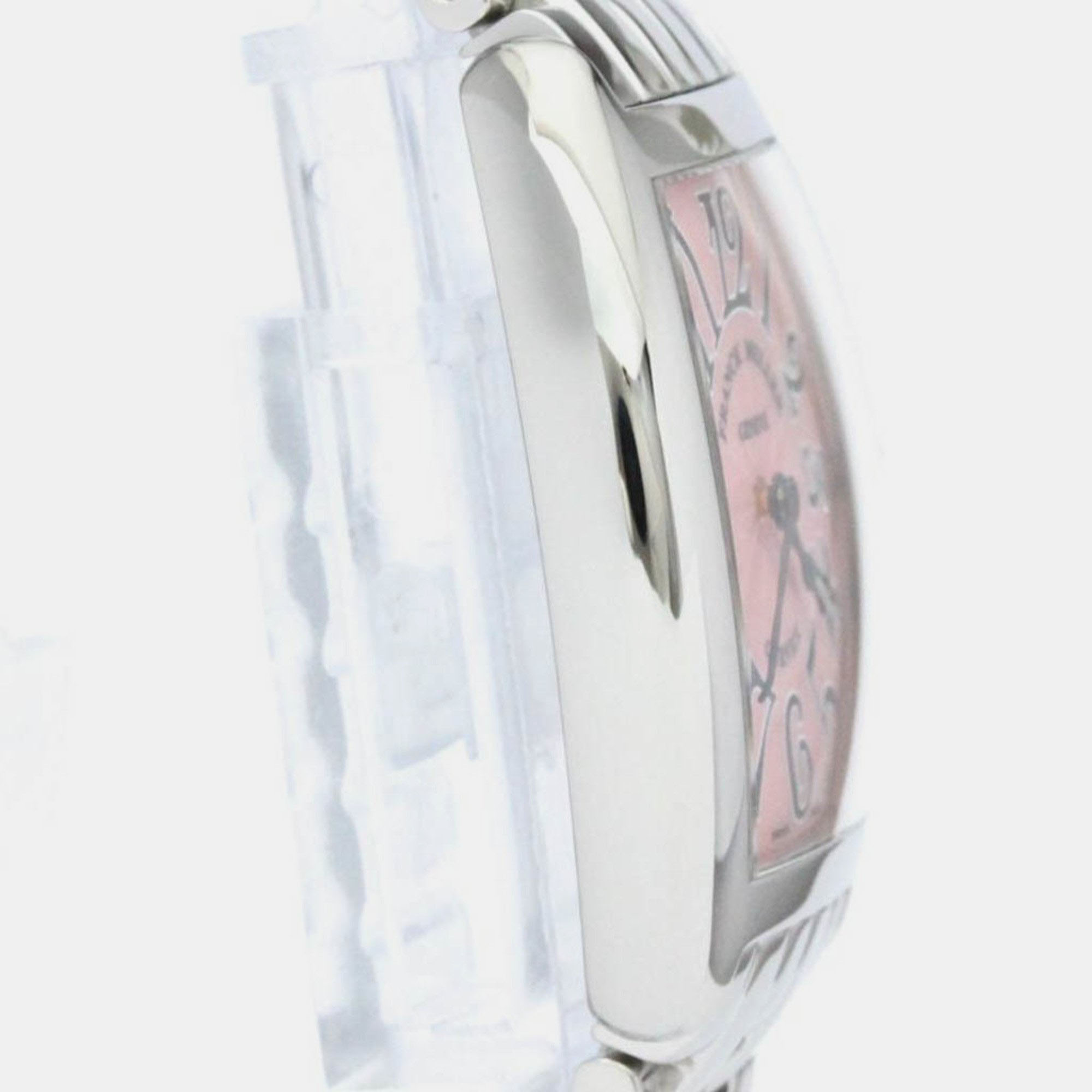 Franck Muller Pink Stainless Steel Cintree Curvex 1752QZ Quartz Women's Wristwatch 25 Mm