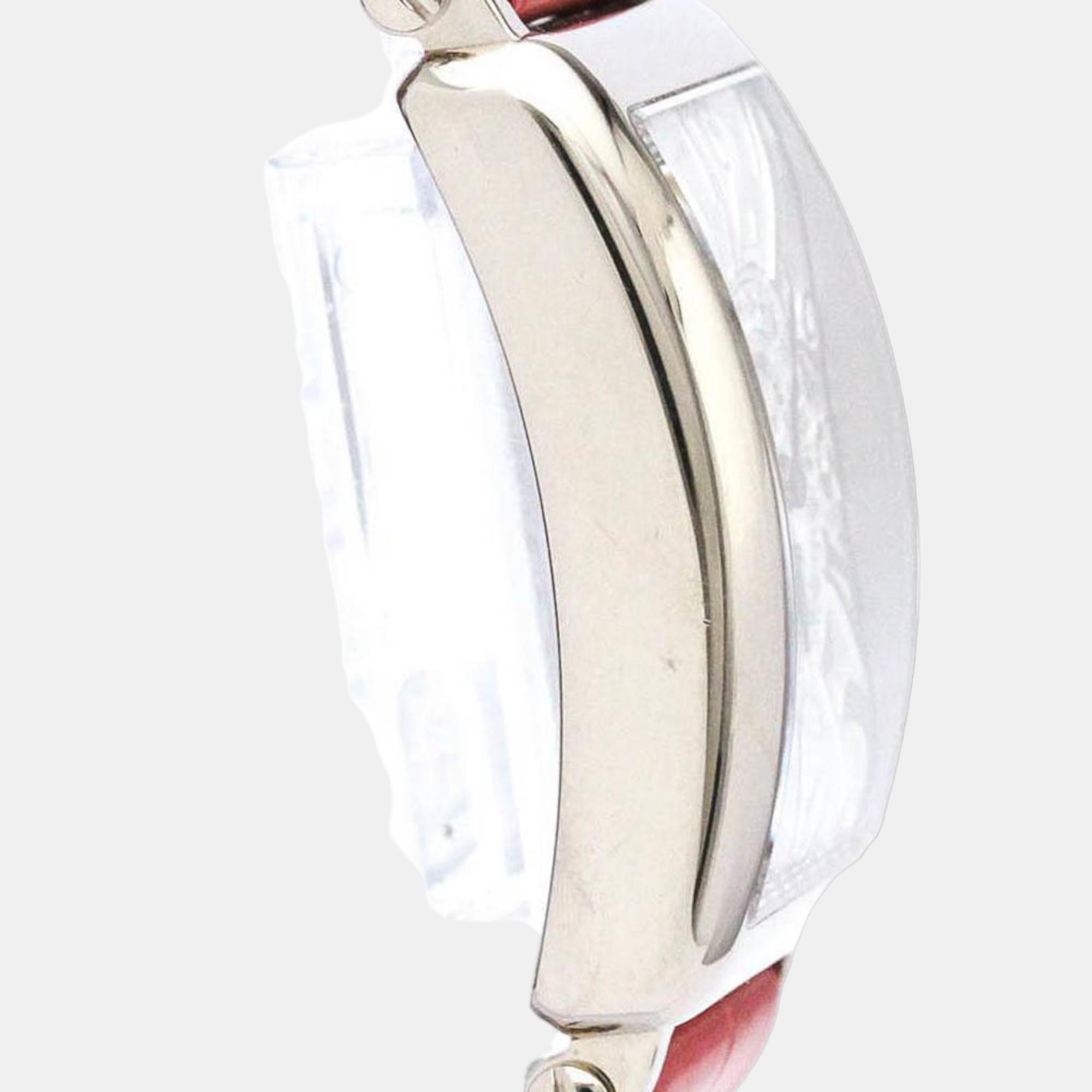 Franck Muller Silver 18k White Gold Long Island 952 QZ CD 1R Quartz Women's Wristwatch 23 Mm