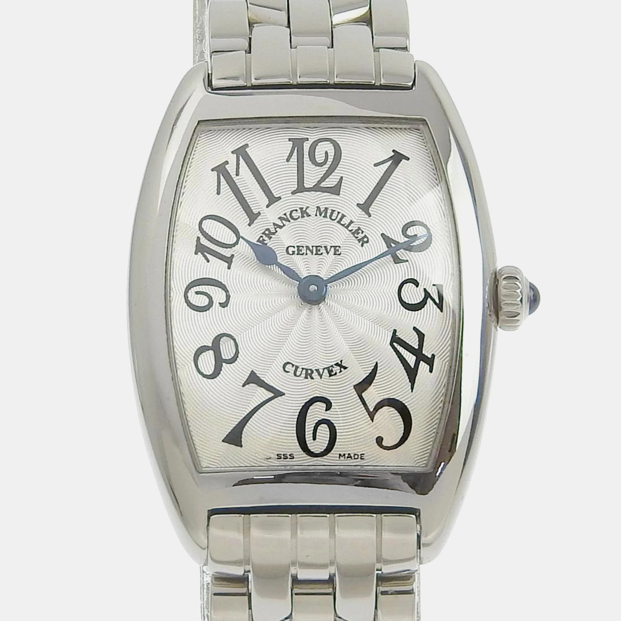 Franck muller silver stainless steel tonneau curvex quartz women's wristwatch 25 mm