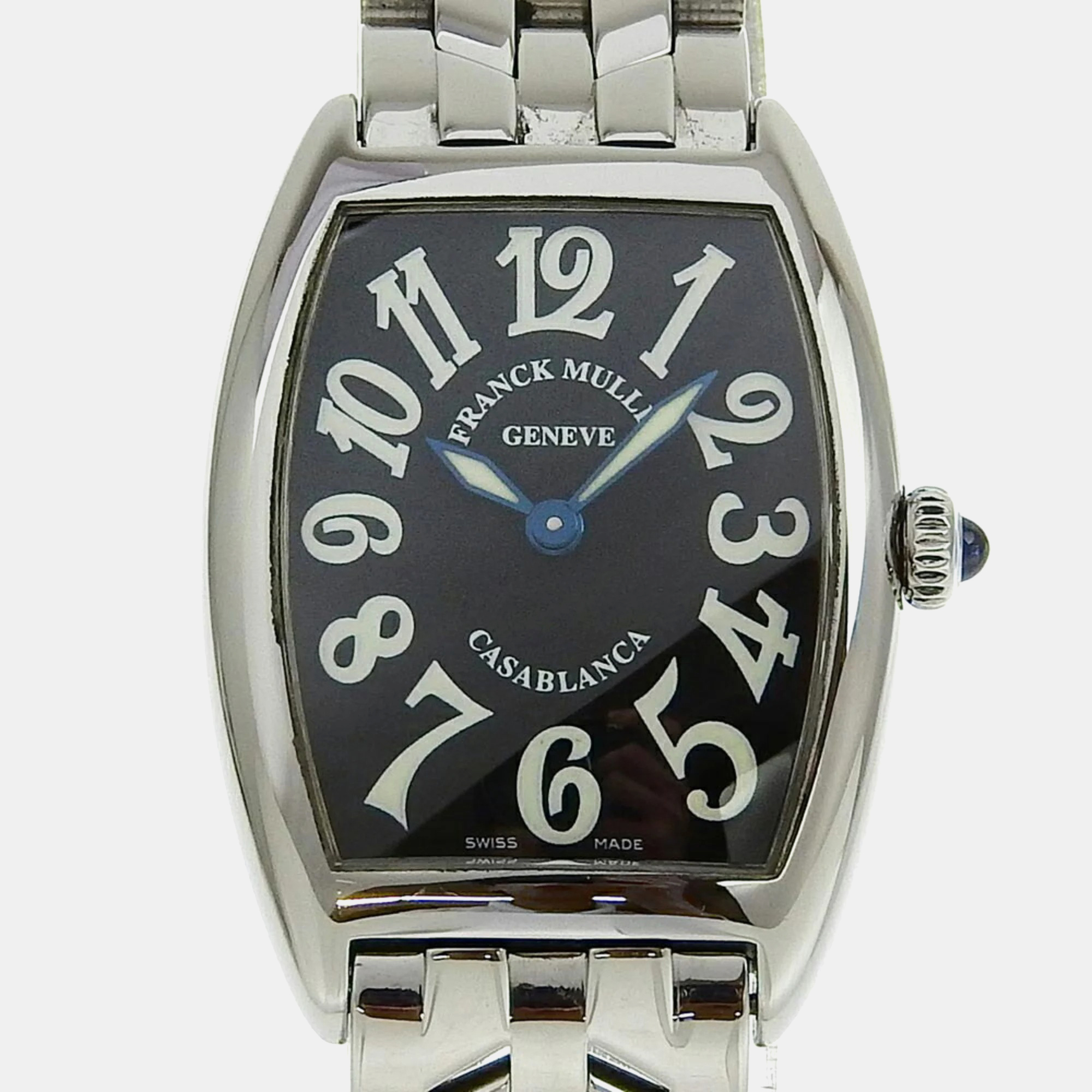 Franck muller black stainless steel casablanca quartz women's wristwatch 7 mm