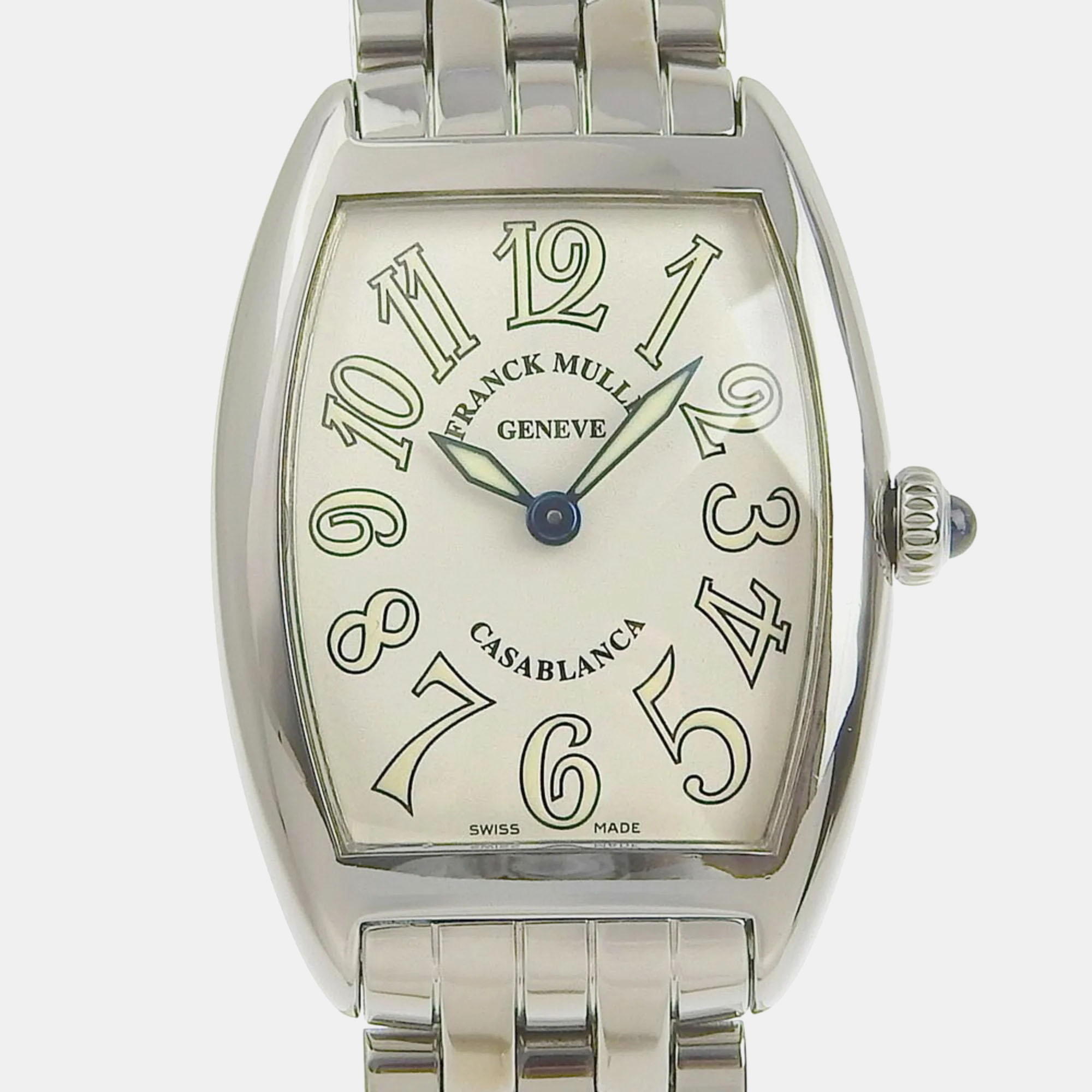 Franck muller white stainless steel casablanca quartz women's wristwatch 25 mm
