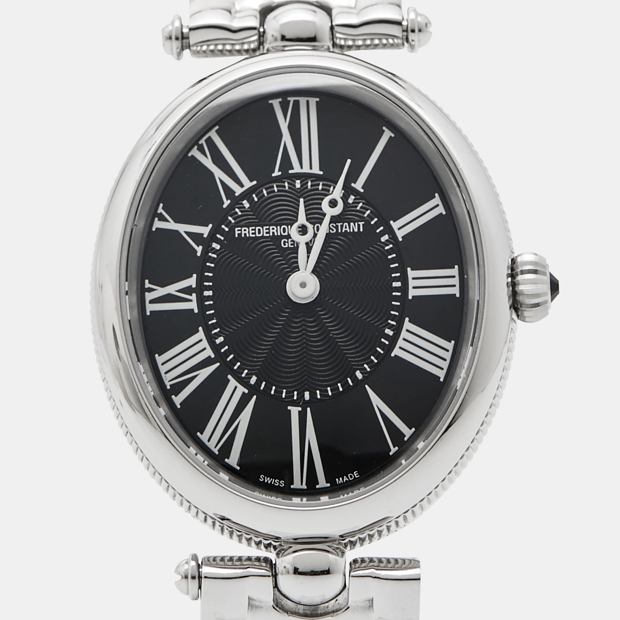 Frederique Constant Black Stainless Steel Classics Art Deco Oval FC-200X2V/VD25/26 Women's Wristwatch 25 Mm