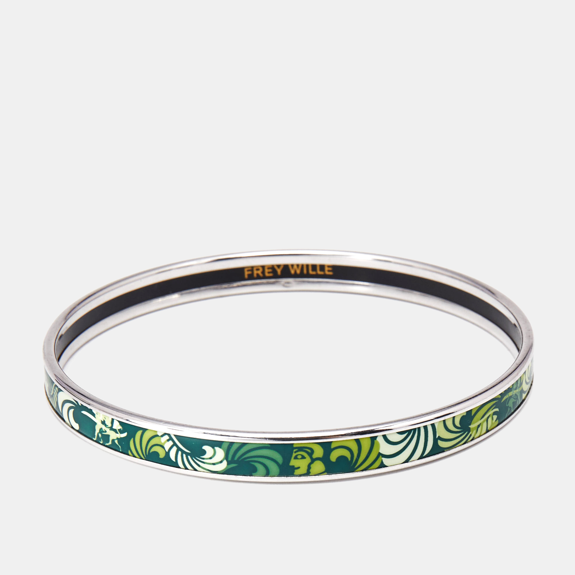 Frey Wille Green Fire Enamel Silver Tone Ultra Bangle Bracelet
Frey Wille Green Fire Enamel Silver Tone Ultra Bangle Bracelet