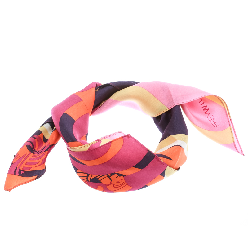 Image of Frey Wille Multicolor Magic Sphinx Printed Silk Square Scarf