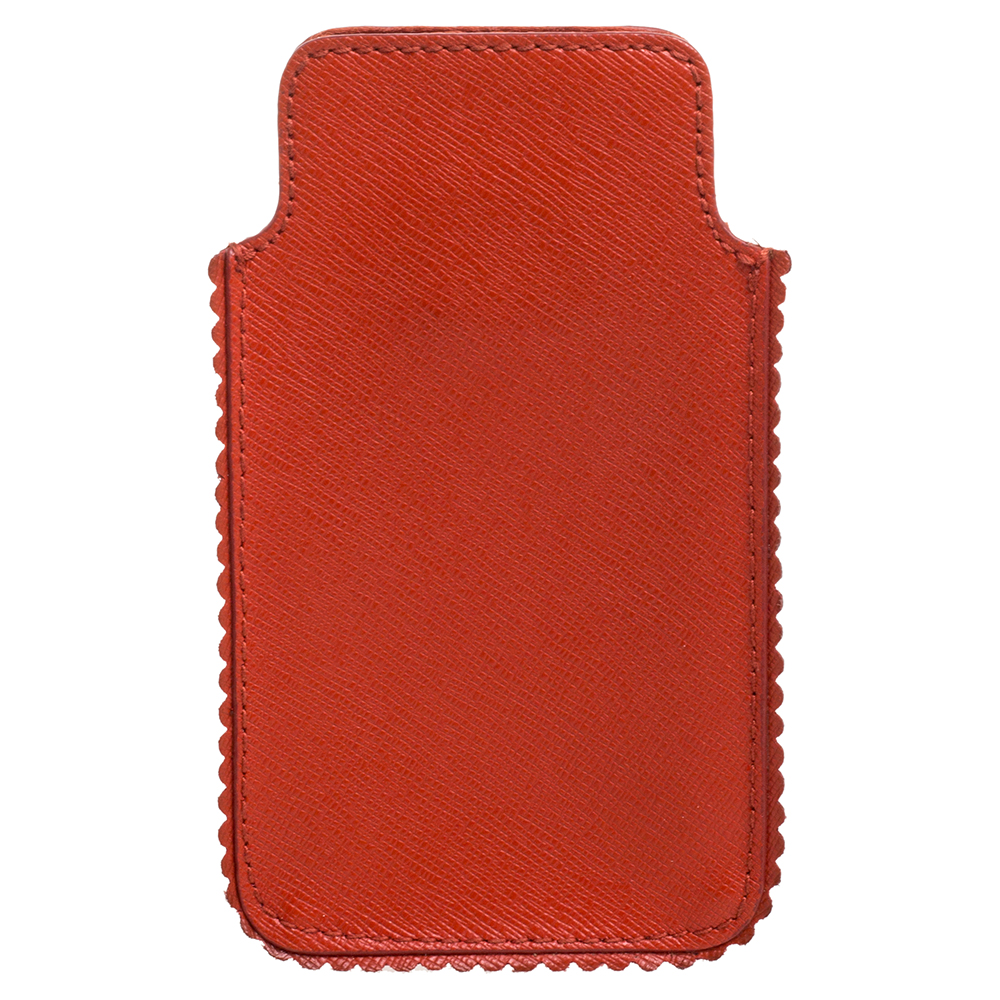 Furla Orange Leather Phone Case