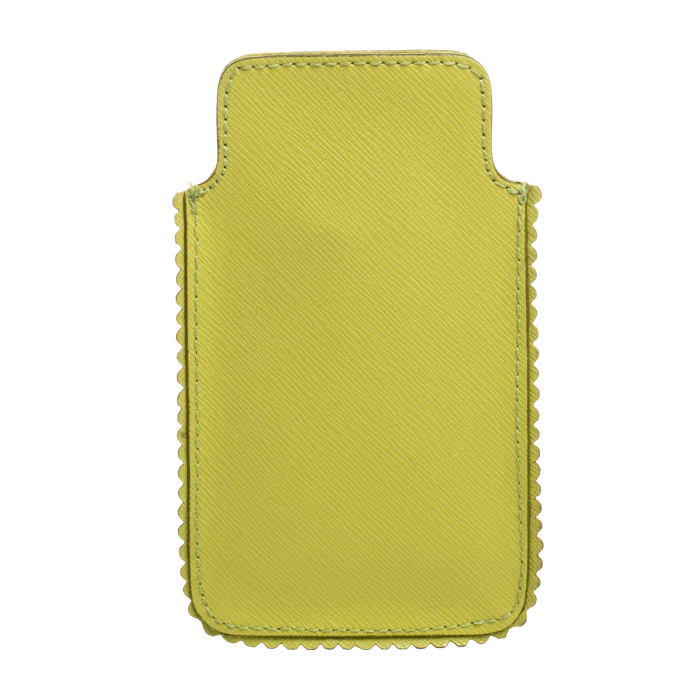 Furla Lime Green Leather Phone Case