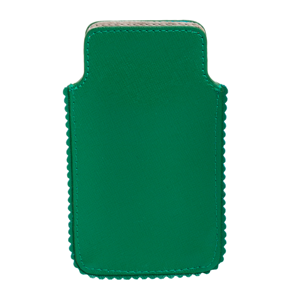 Furla Green Leather Phone Case