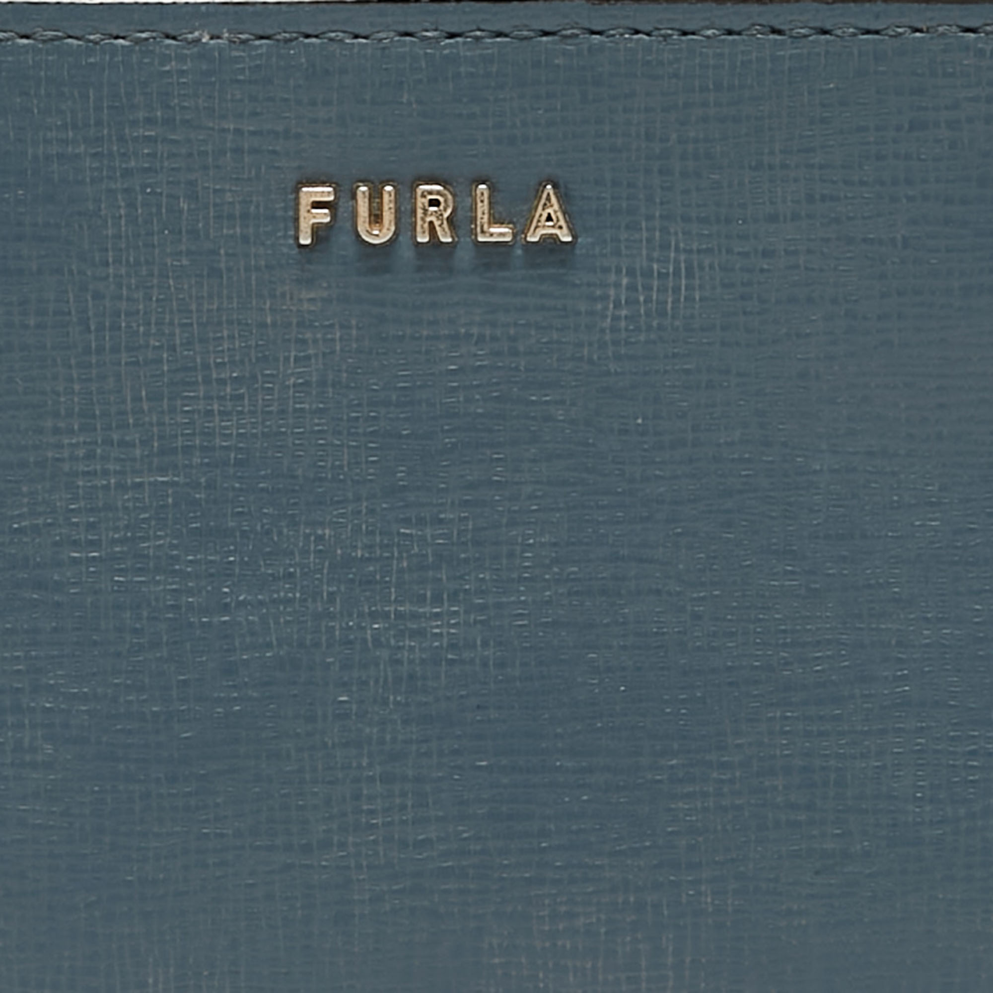 Furla Blue Leather Babylon Zip Around Key Case