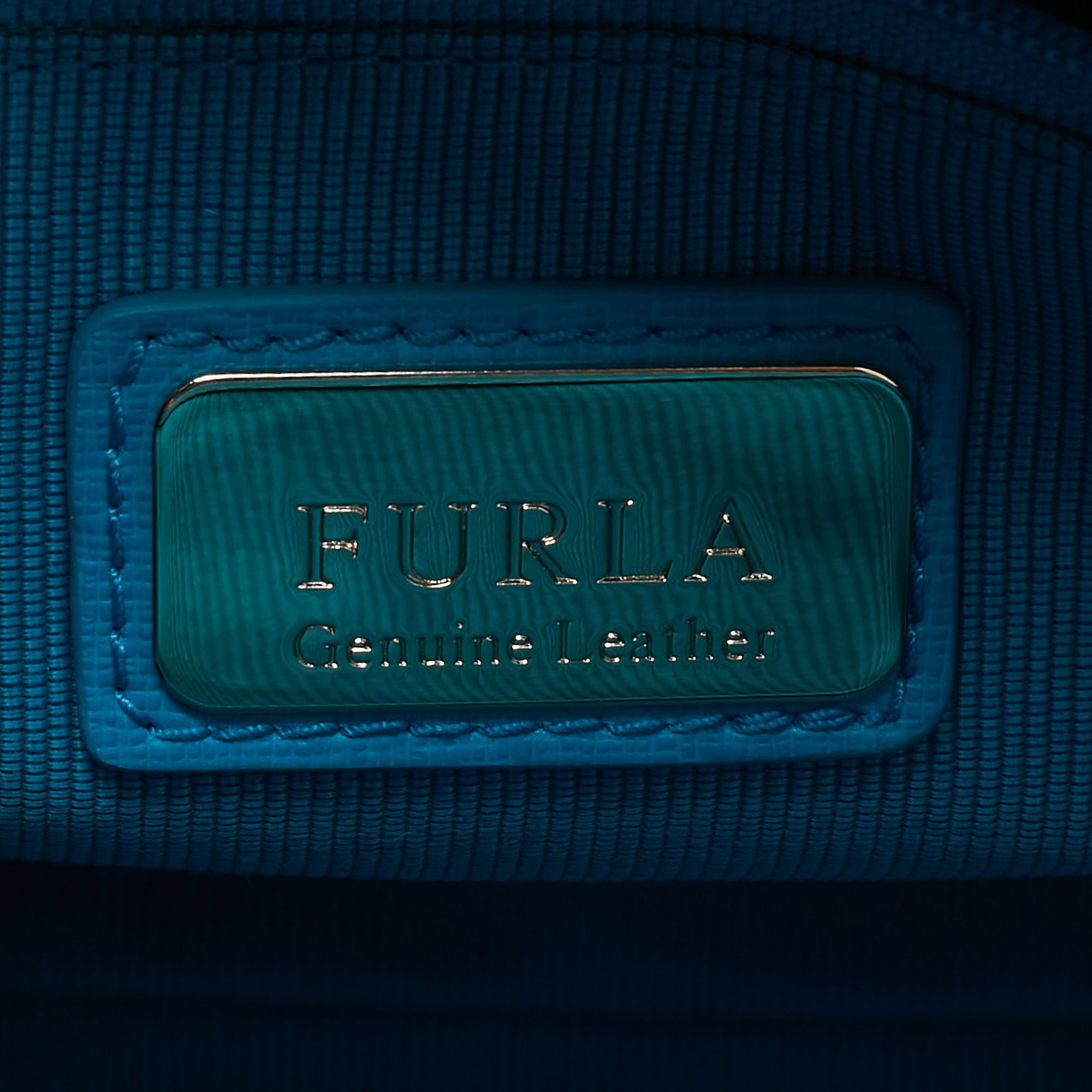 Furla Blue Leather Linda Satchel