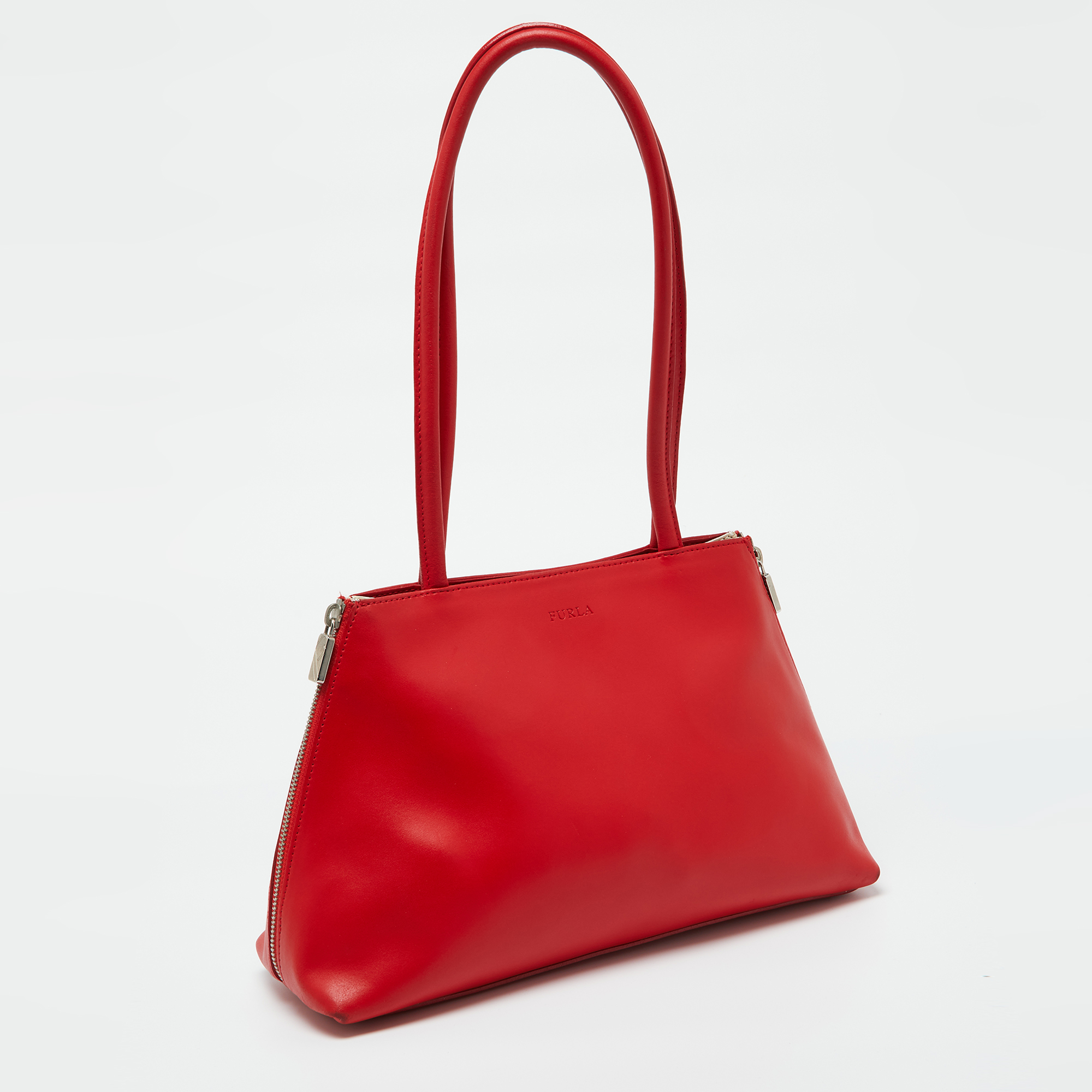 Furla Red Leather Shoulder Bag