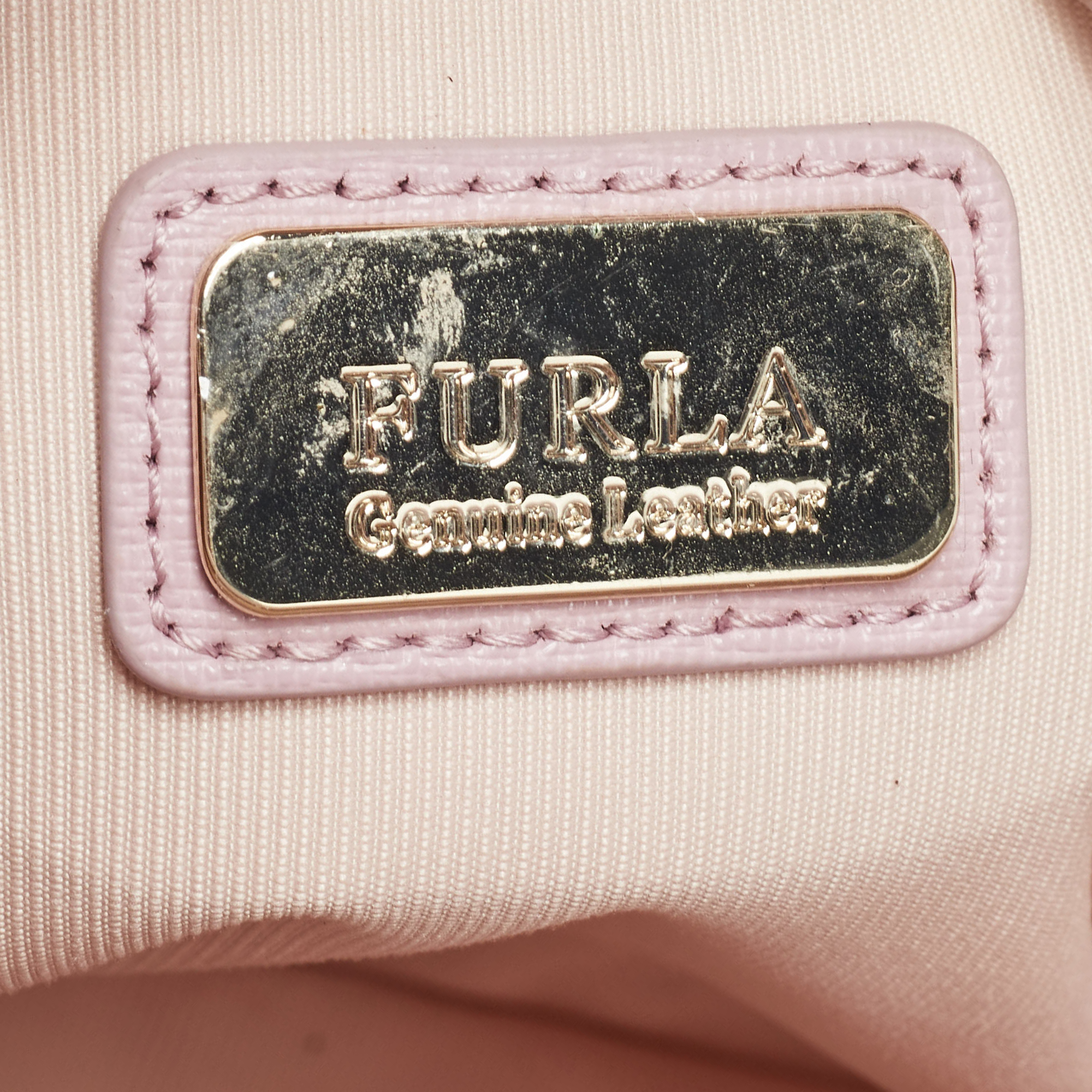 Furla Light Pink Leather Agata Satchel