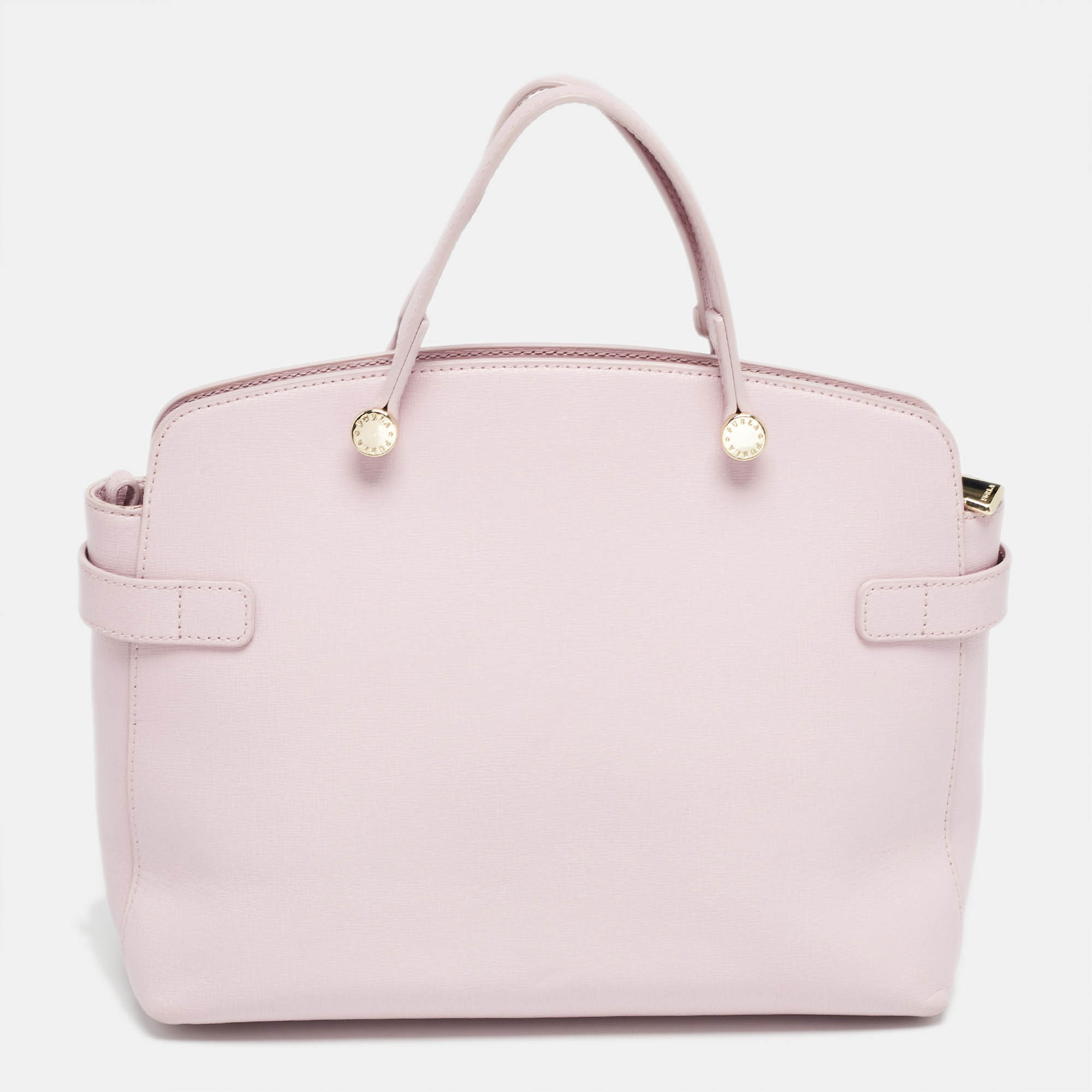 Furla Light Pink Leather Agata Satchel