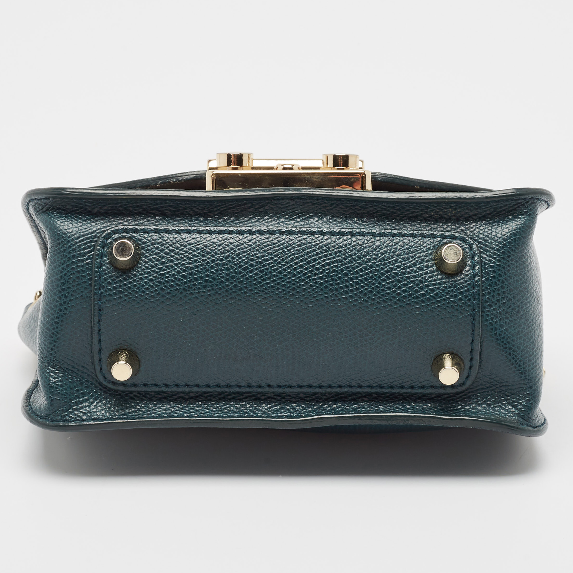 Furla Green Leather Mini Metropolis Chain Crossbody Bag