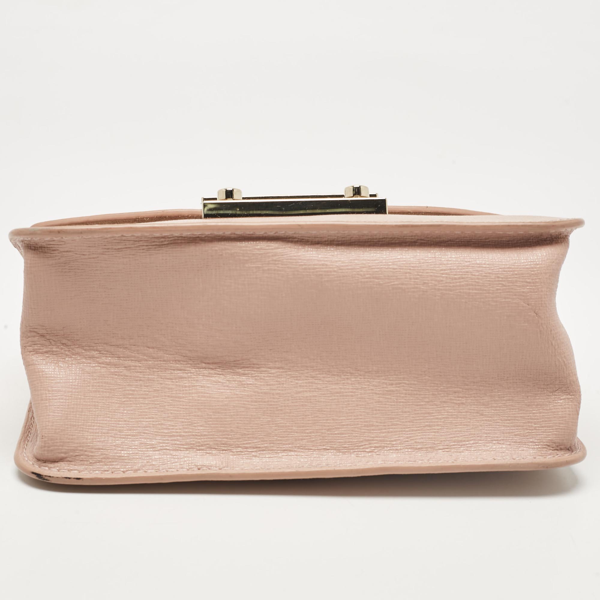 Furla Pink Leather Metropolis Top Handle Bag