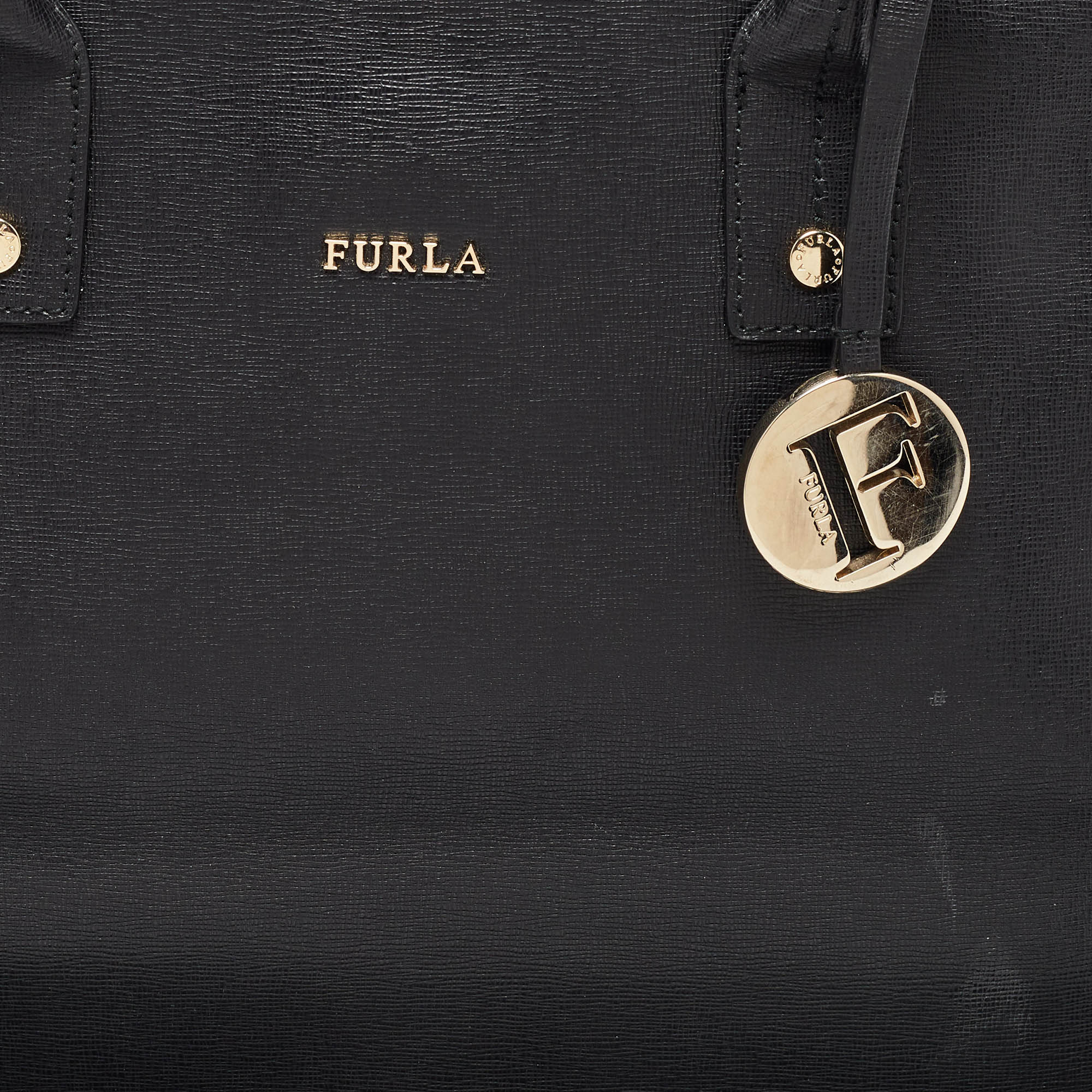 Furla Black Saffiano Leather Linda Tote