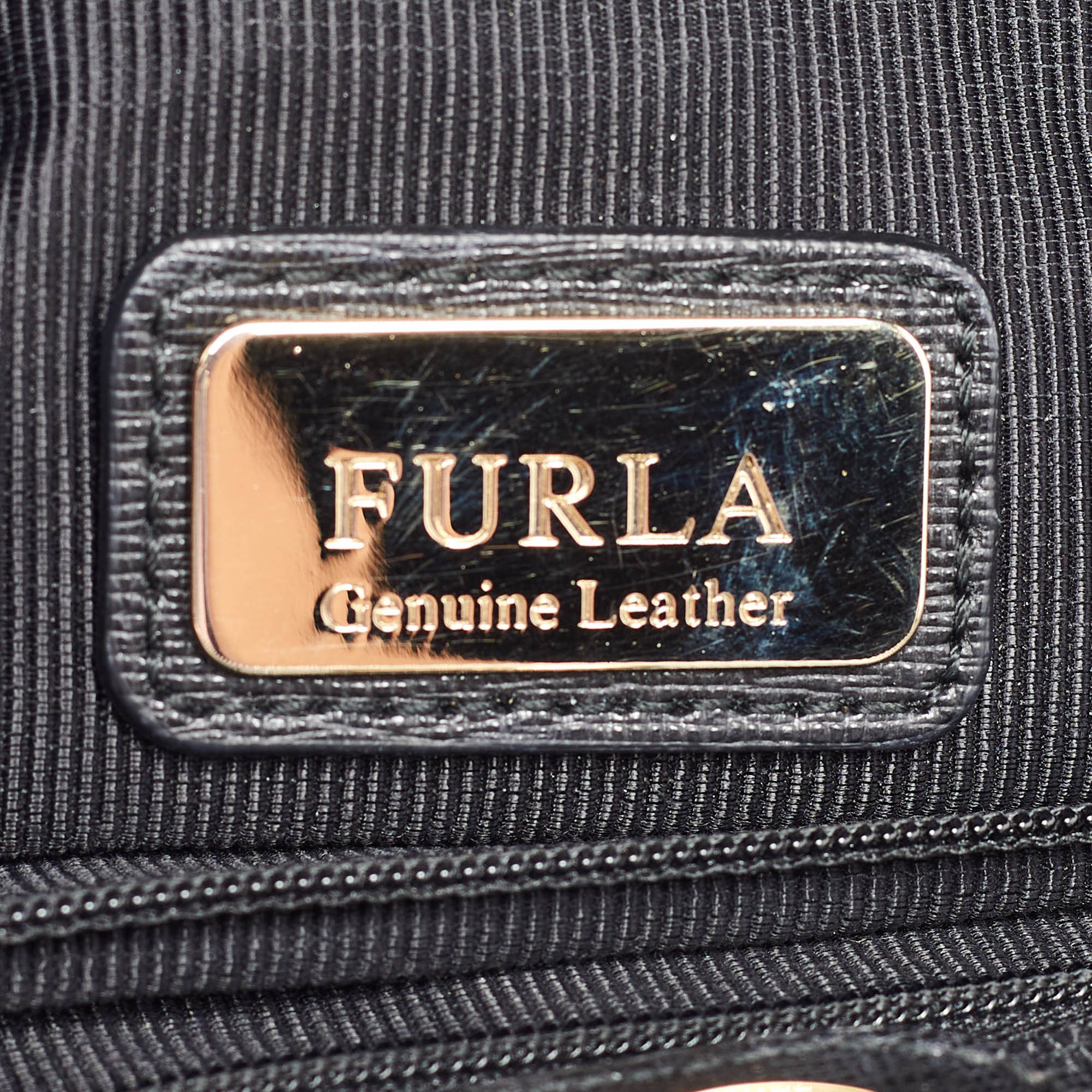 Furla Black Saffiano Leather Linda Tote