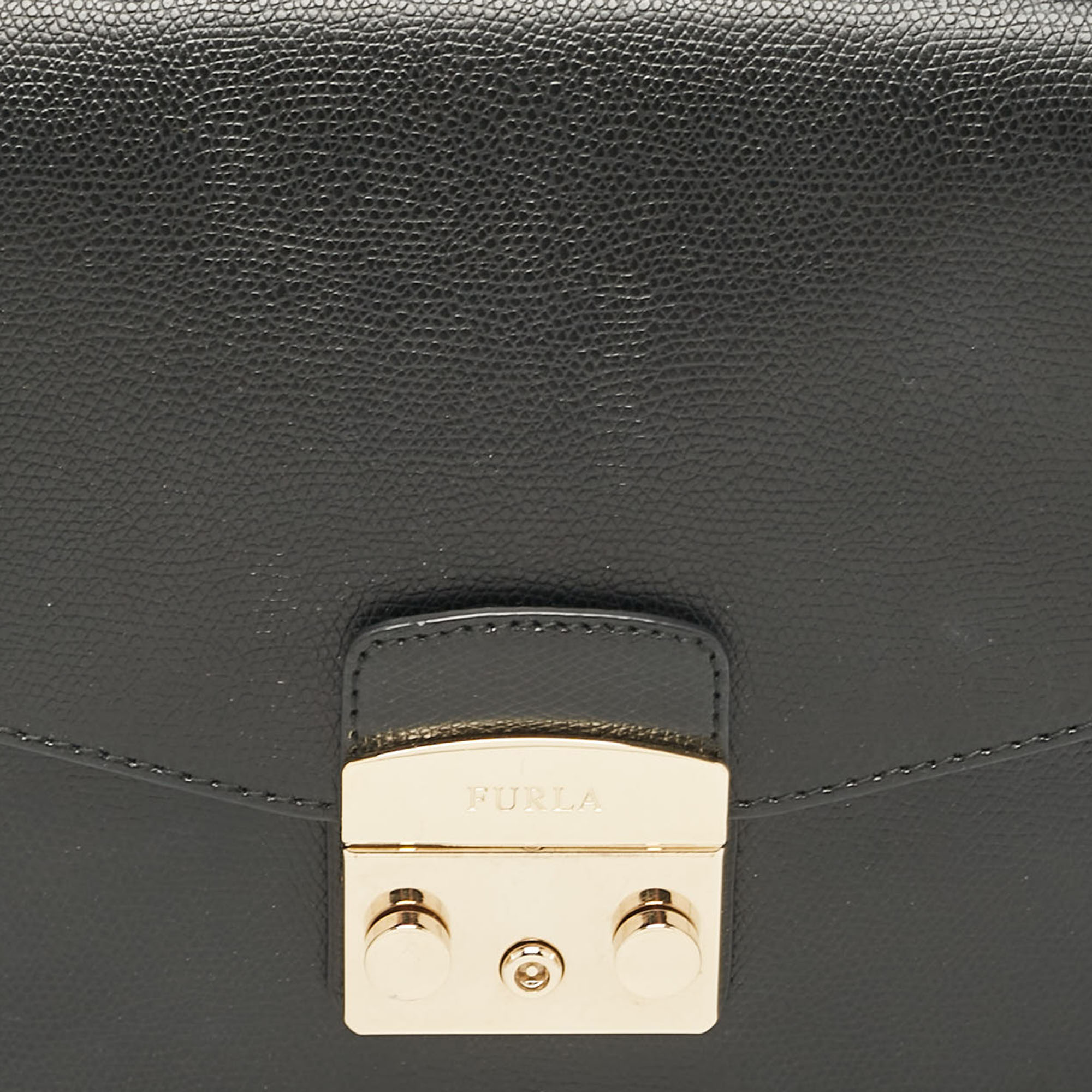 Furla Black Leather Metropolis Shoulder Bag