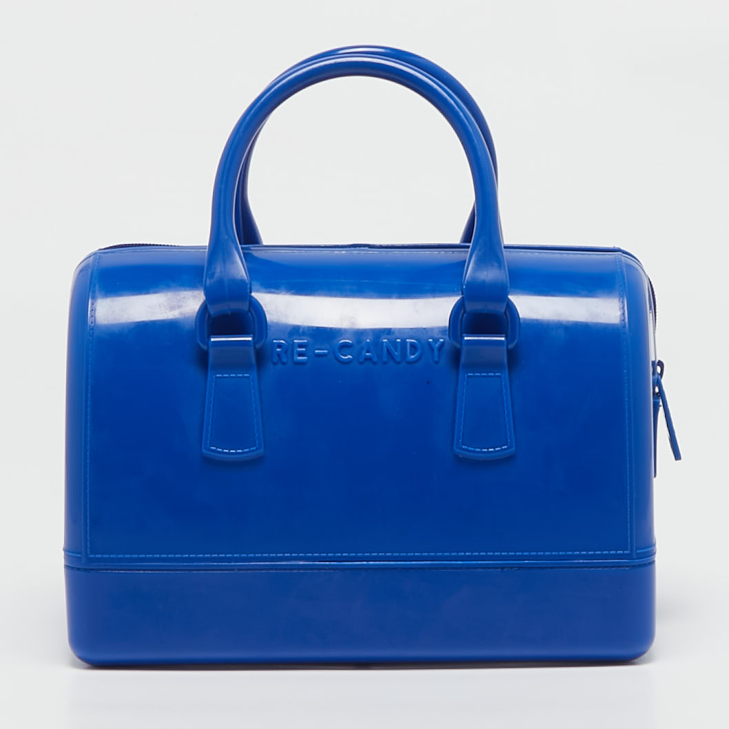 Furla Blue Re-Rubber Candy Satchel