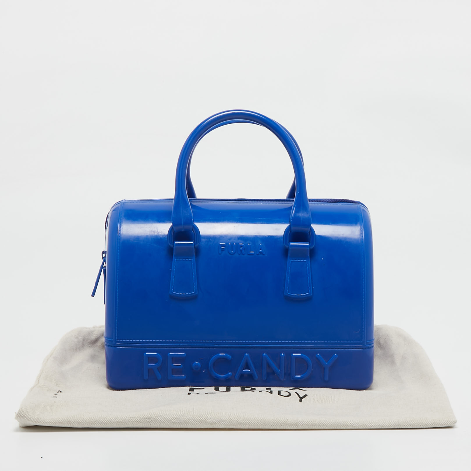 Furla Blue Re-Rubber Candy Satchel