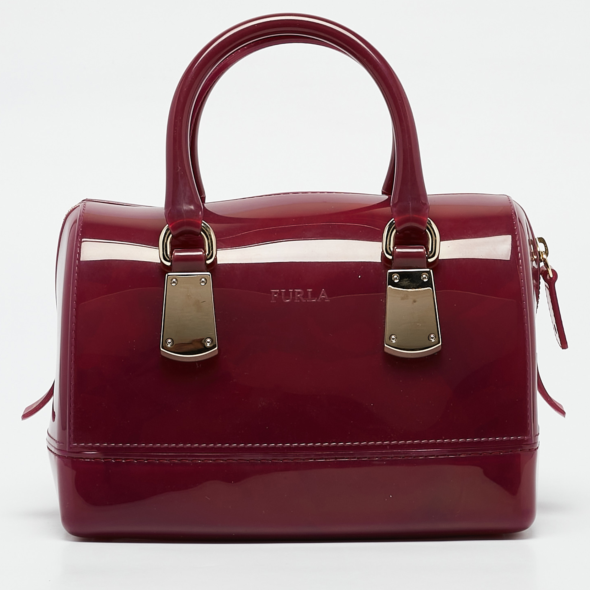 Furla Fuchsia Rubber Small Candy Satchel