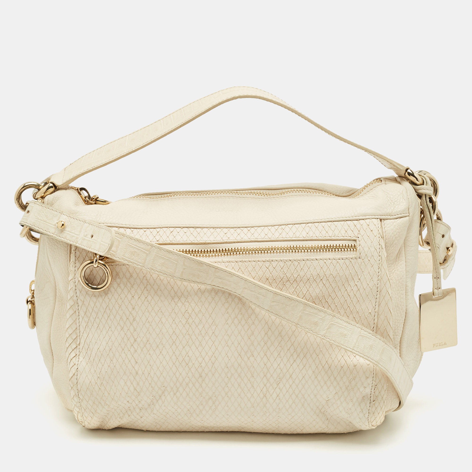 Furla Cream Snakeskin Embossed and Leather Zip Around Crossbody Bag
Furla Cream Snakeskin Embossed and Leather Zip Around Crossbody Bag