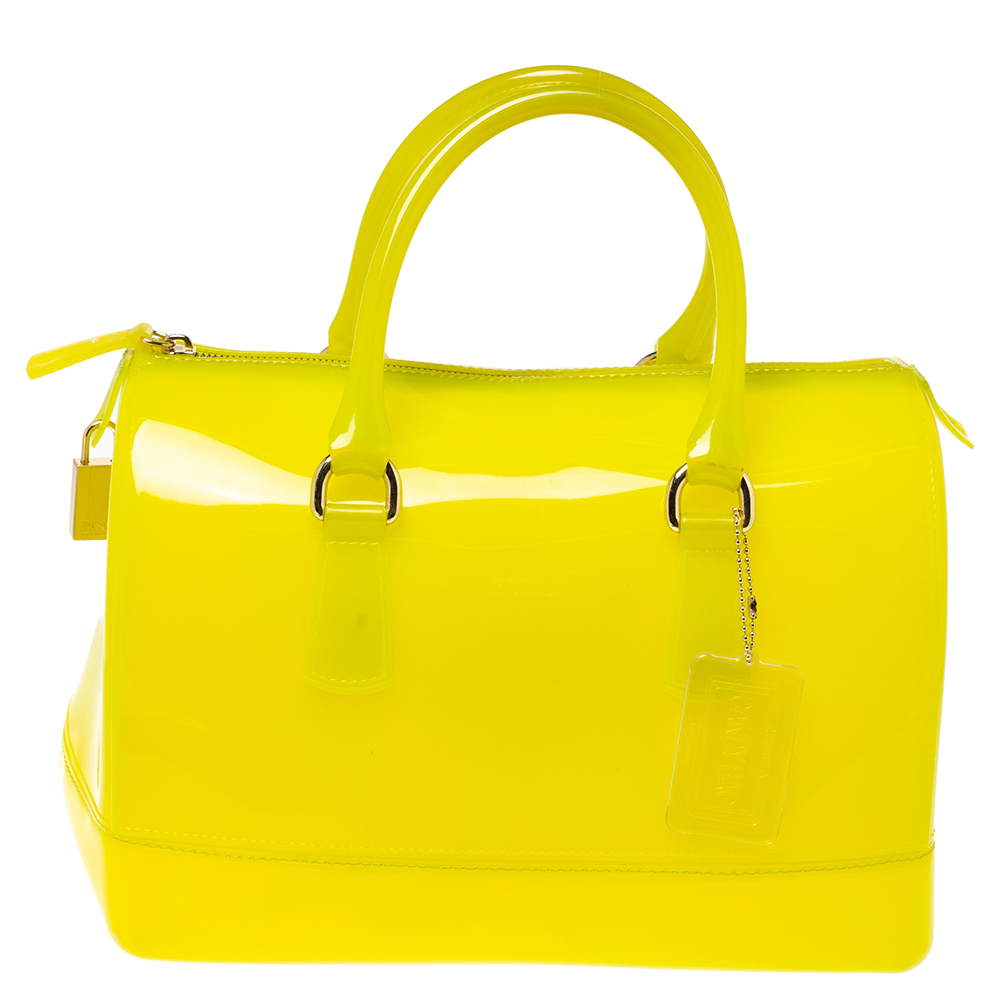 Image of Furla Yellow Rubber Candy Satchel