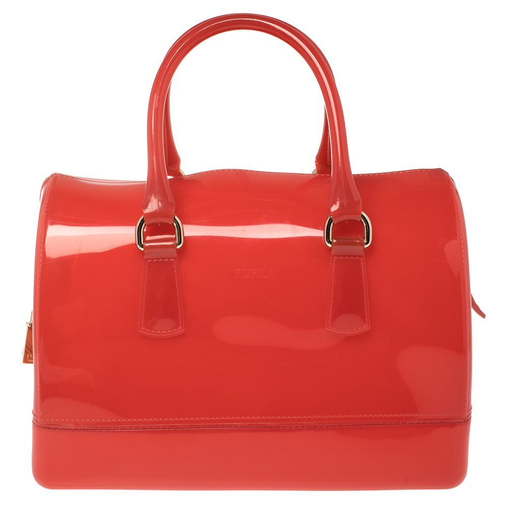 Image of Furla Red Rubber Candy Satchel