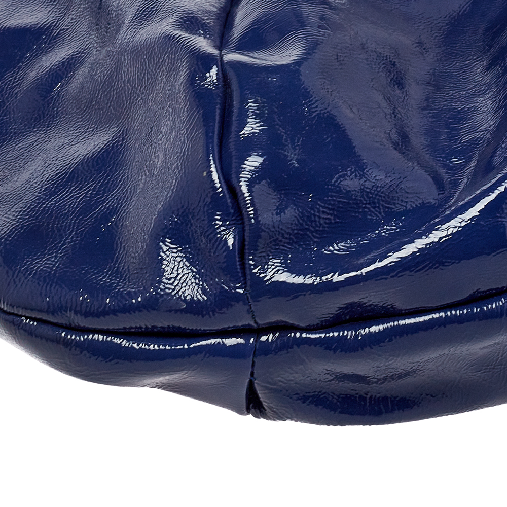 Furla Blue Patent Leather Ninfea Hobo