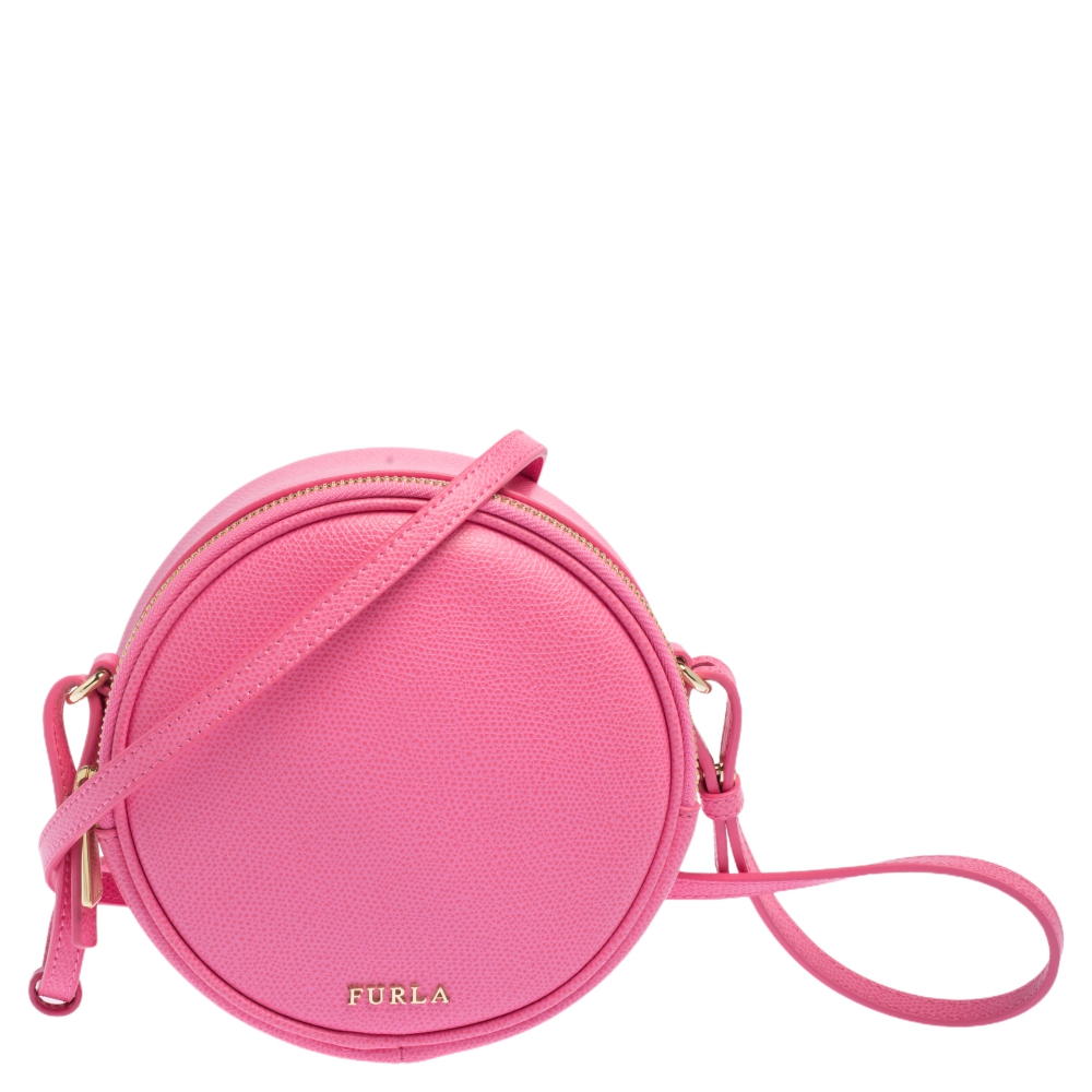 Furla Pink Leather Yoyo Crossbody Bag