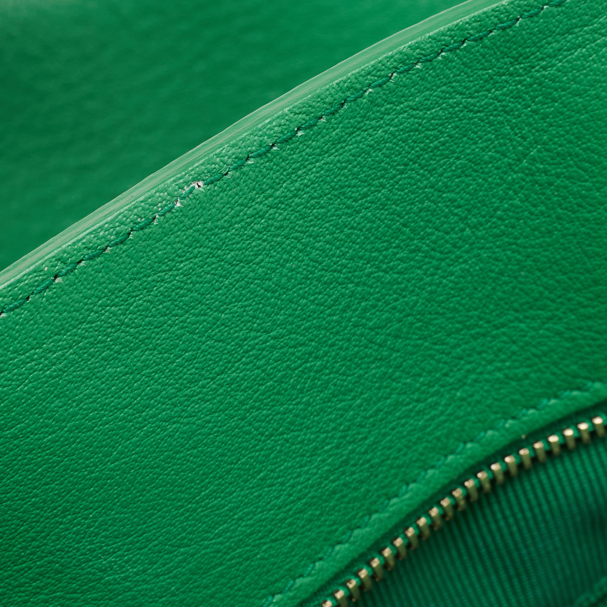 Furla Green Leather Alice Top Zip Satchel