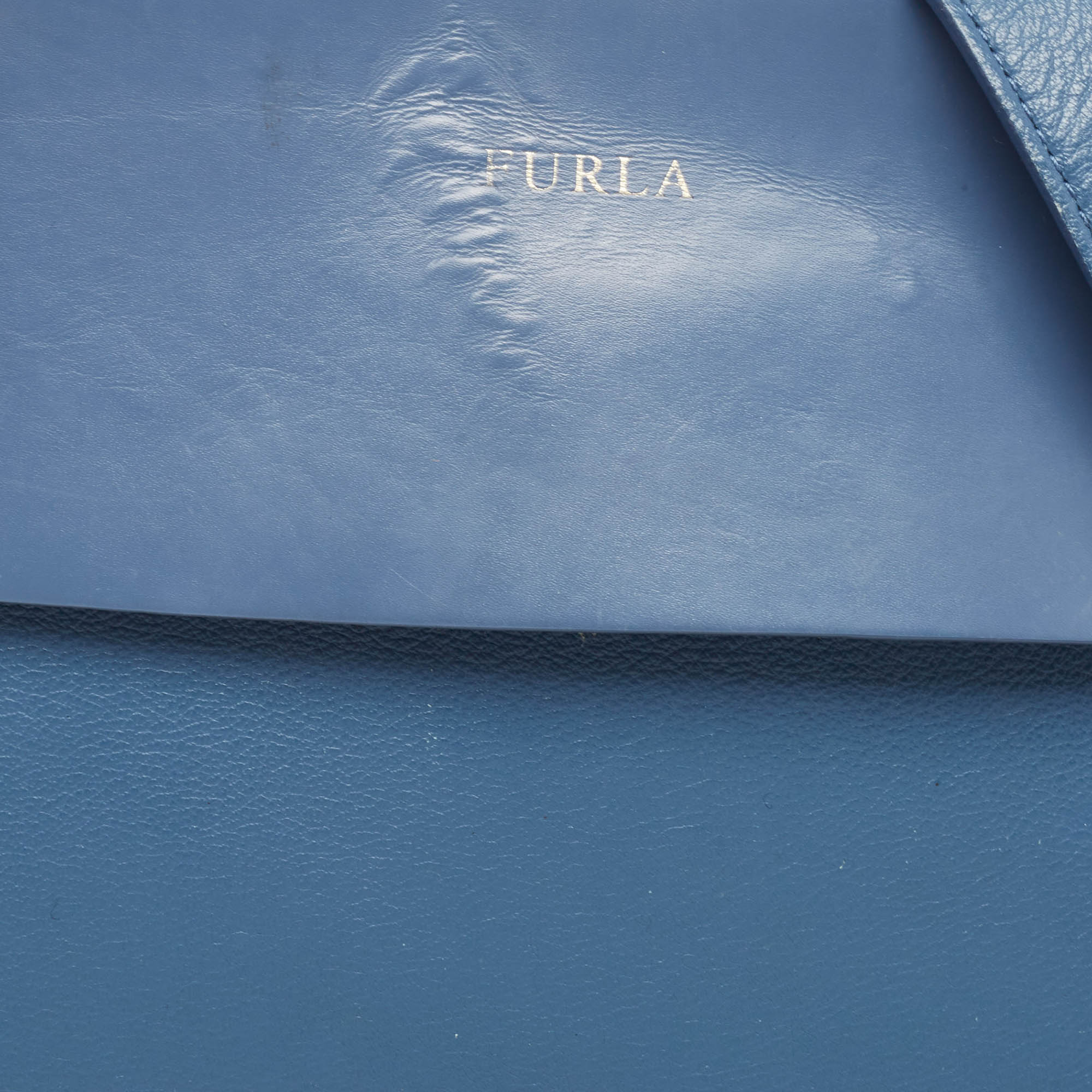 Furla Blue Leather Dolce Vita Shoulder Bag
