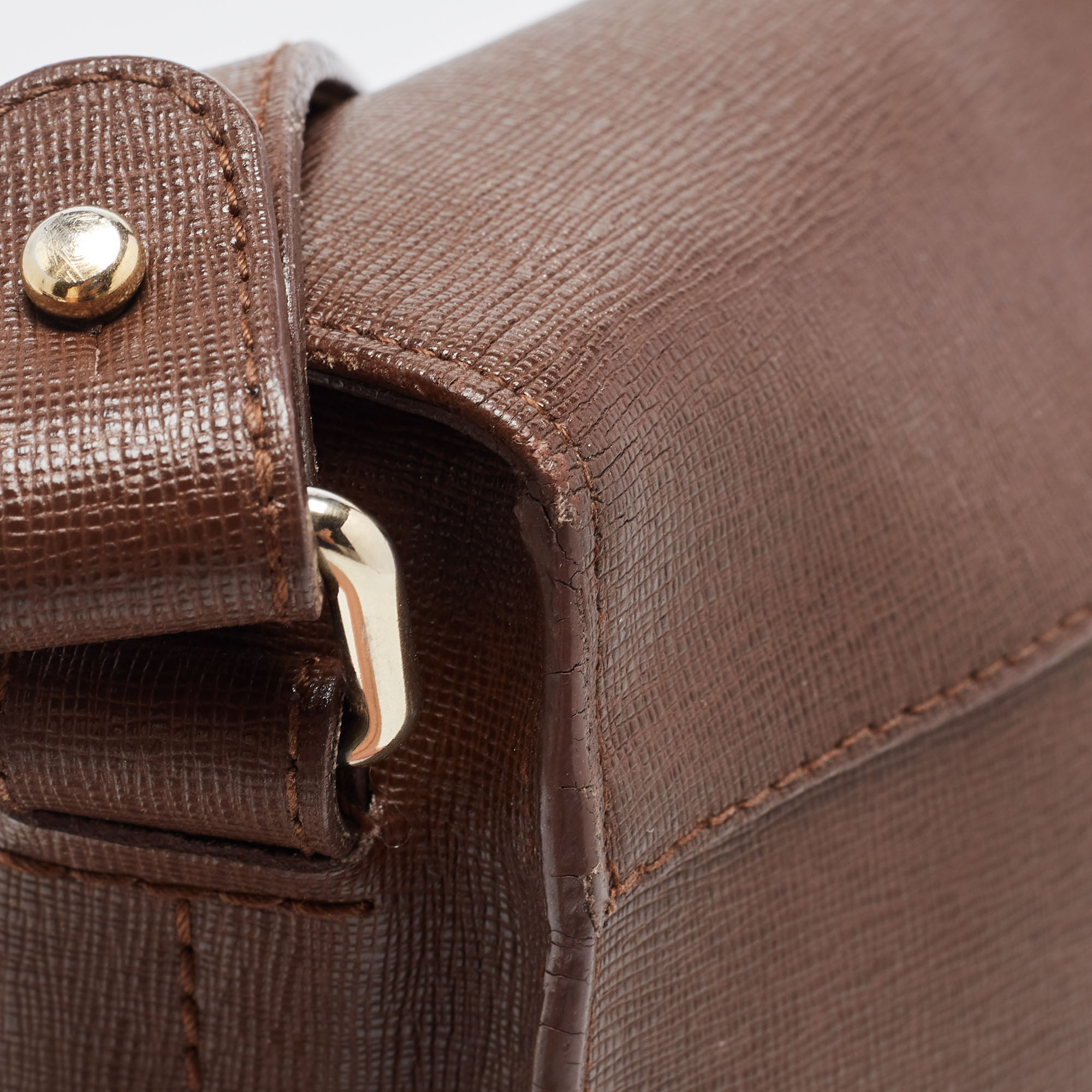 Furla Brown Leather Messenger Bag