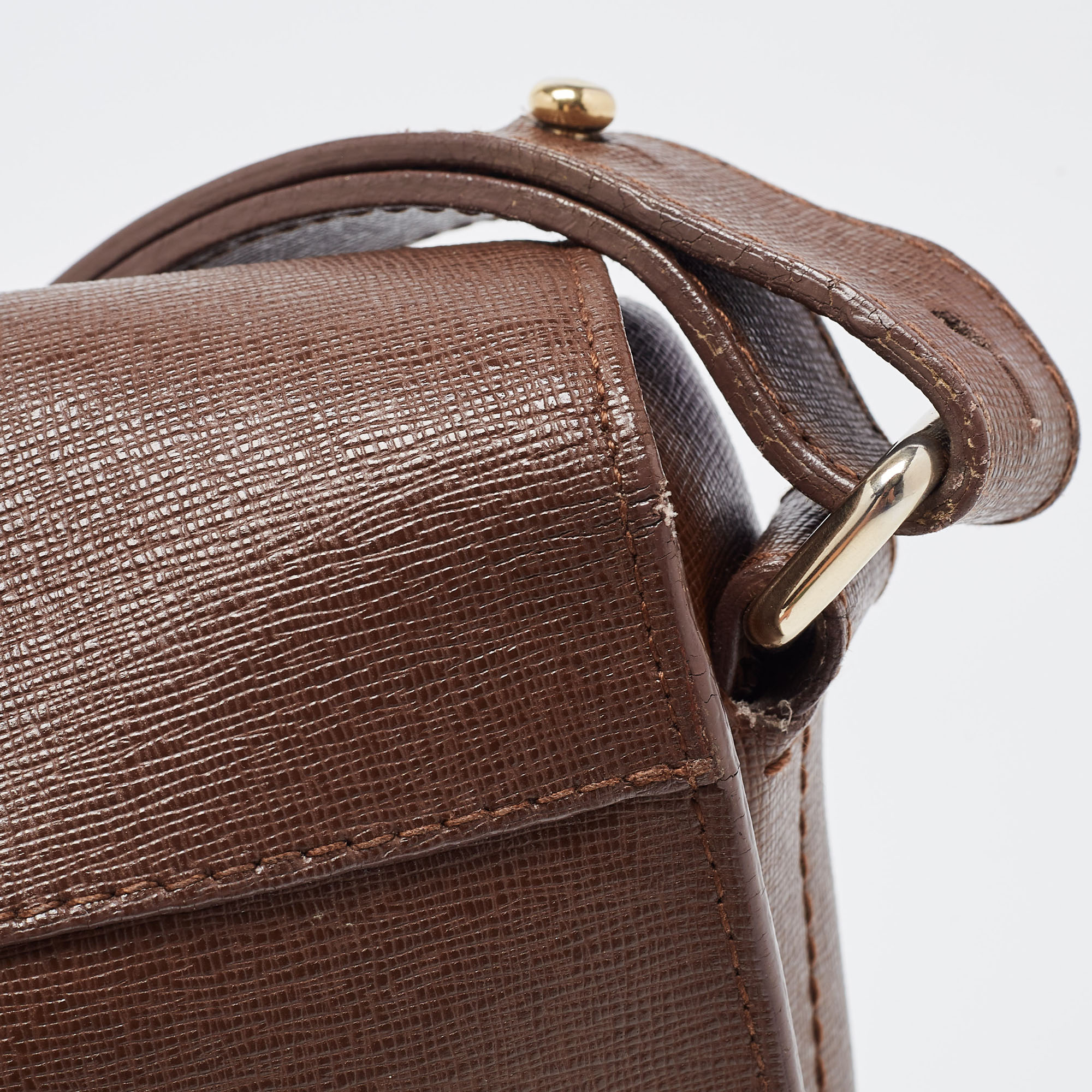 Furla Brown Leather Messenger Bag