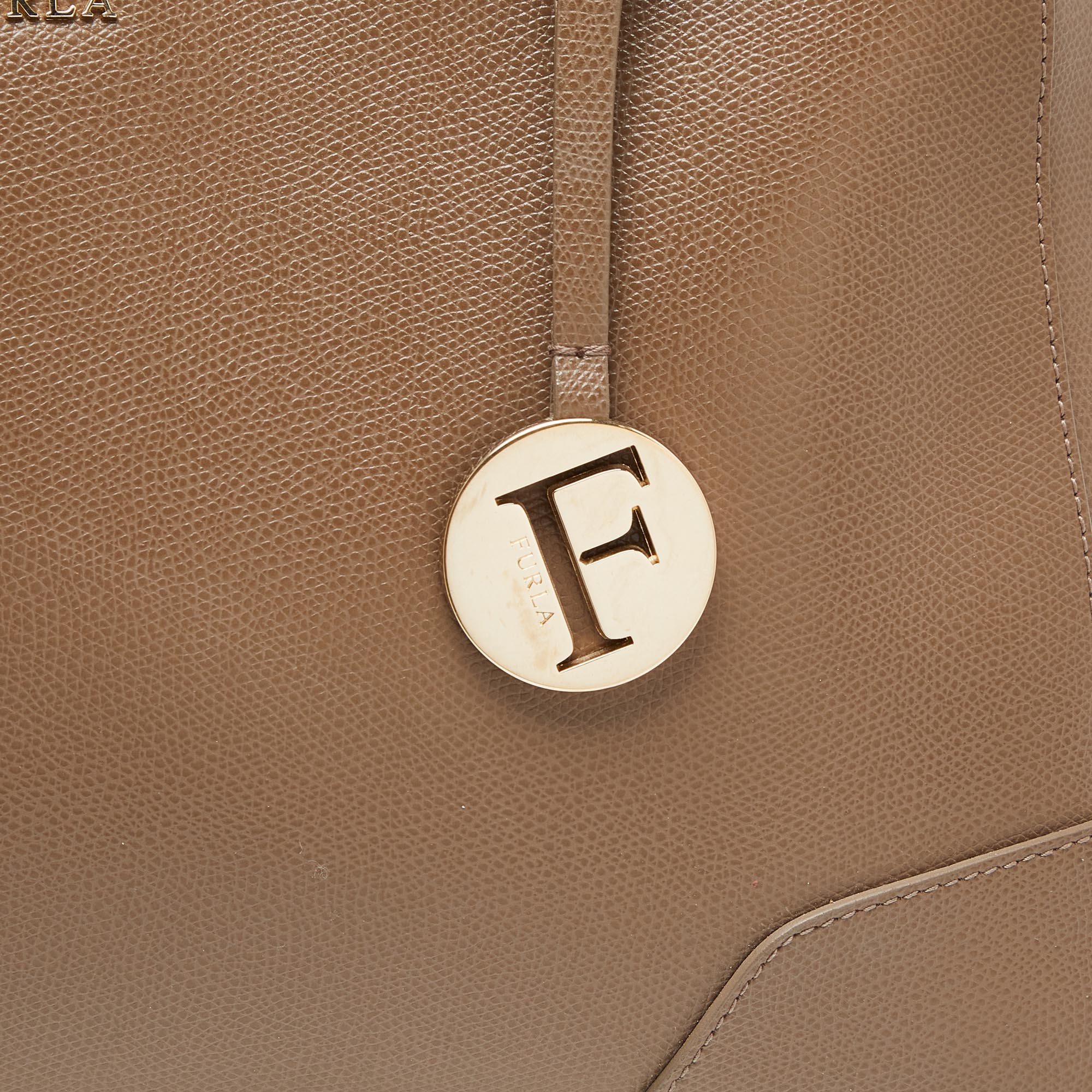 Furla Brown Leather Dolly Satchel