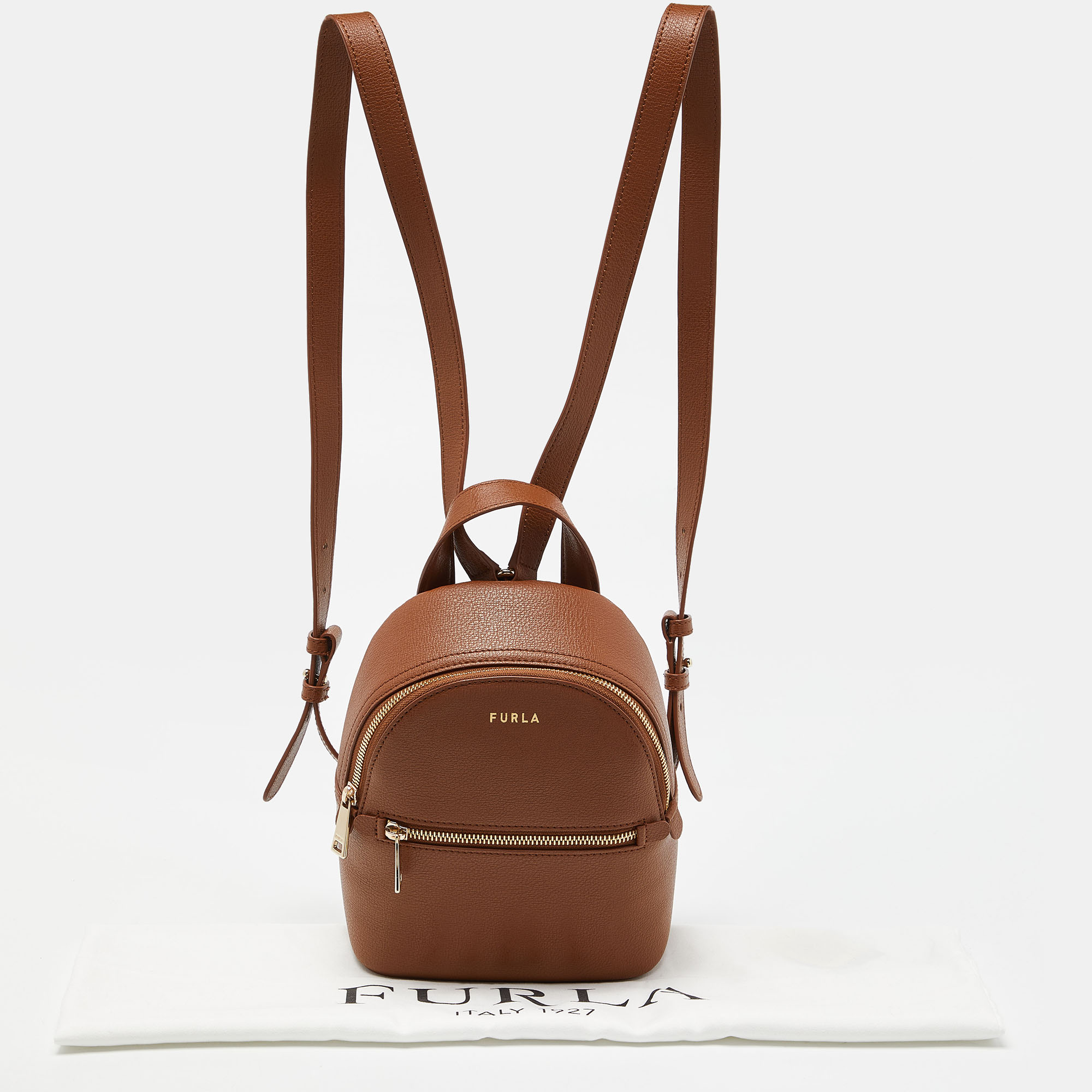 Furla Brown Leather Mini Backpack