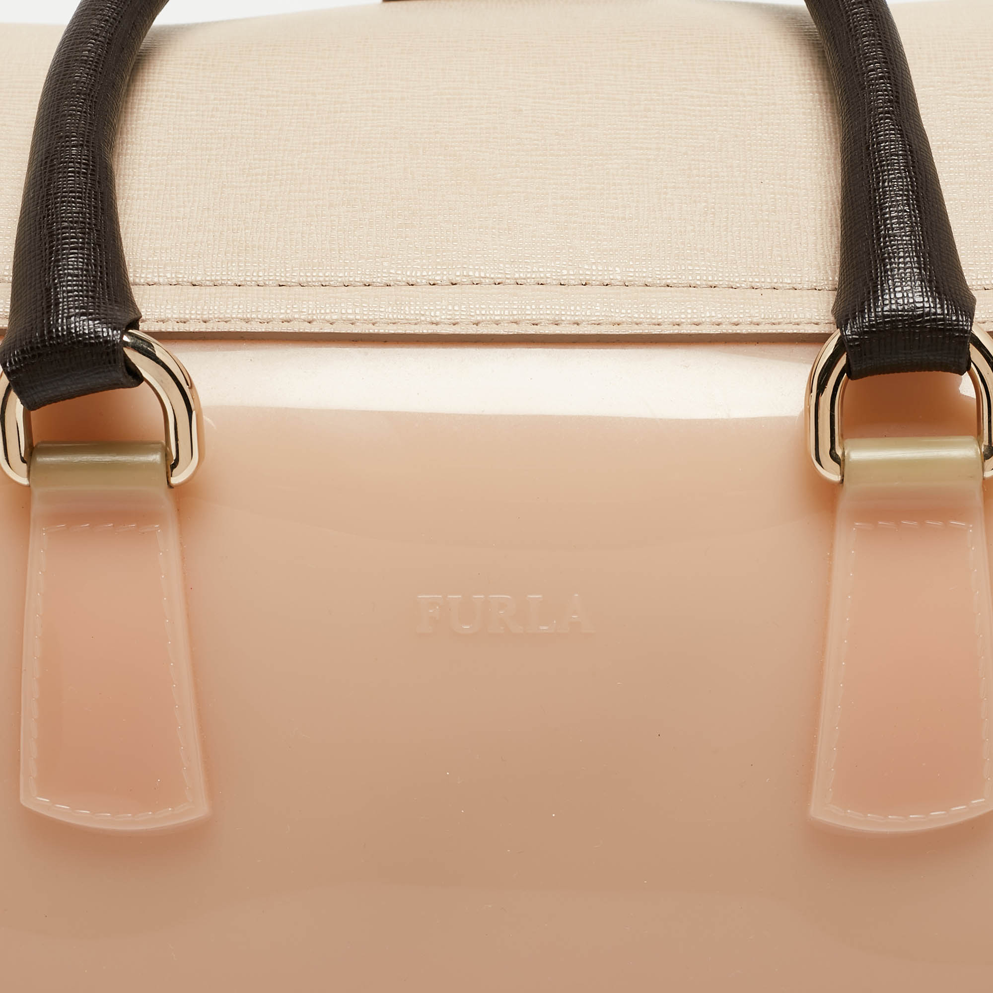 Furla Tri Color Rubber And Leather Candy Satchel