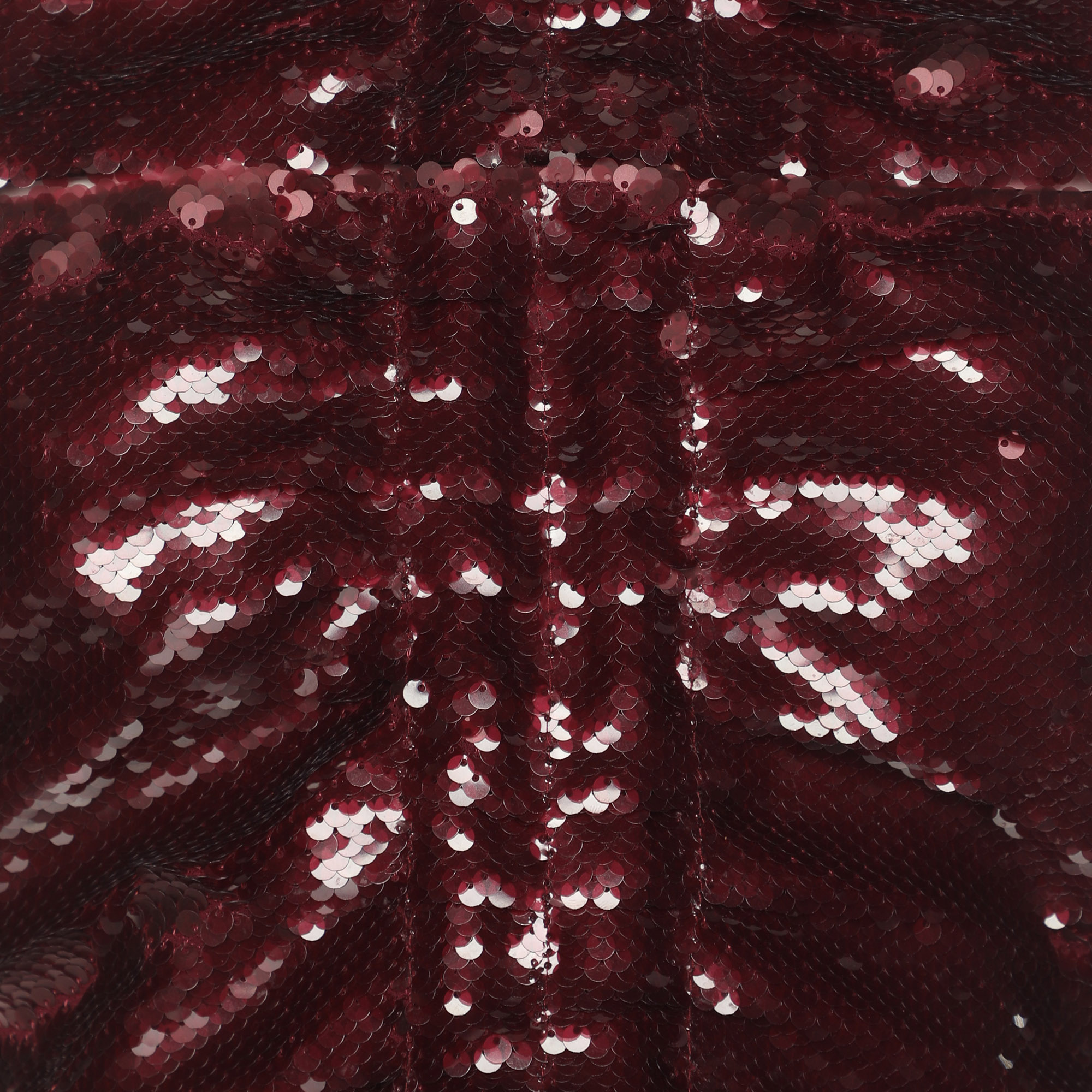 Ganni Burgundy Sequin Sleeveless Crop Top XXS