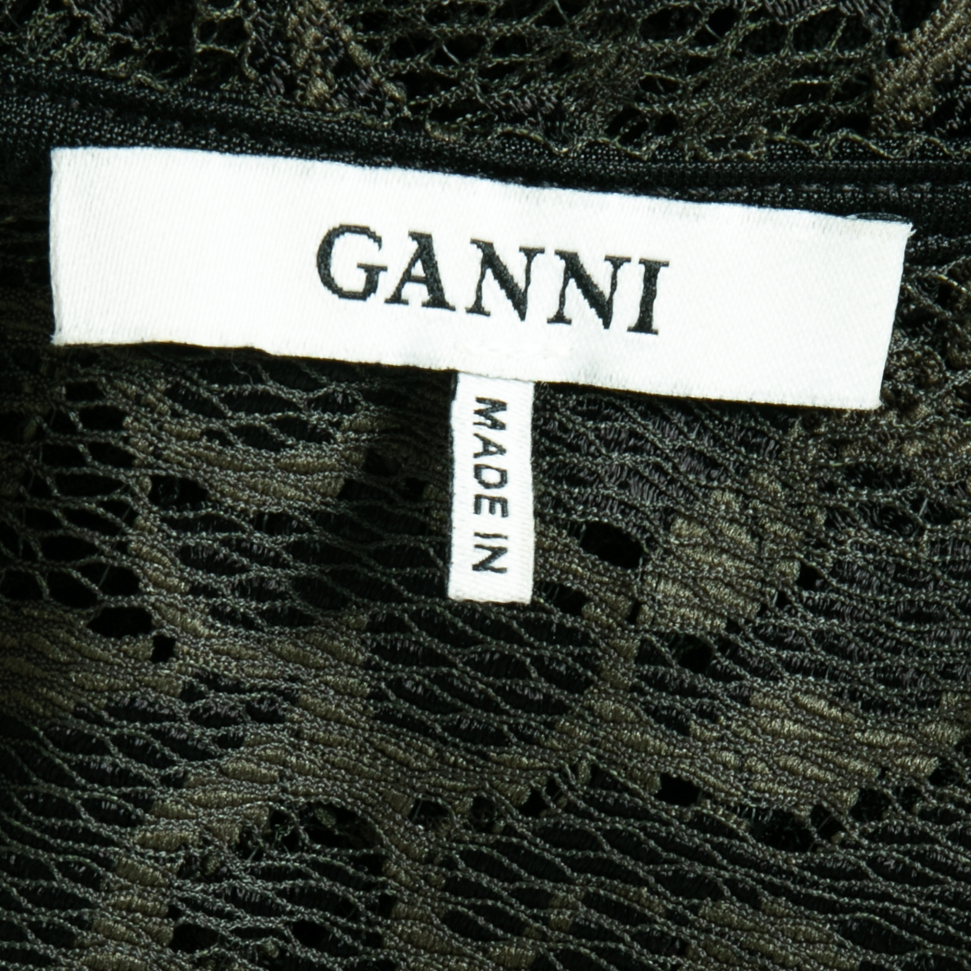 Ganni Dark Green Flynn Lace Maxi Dress M