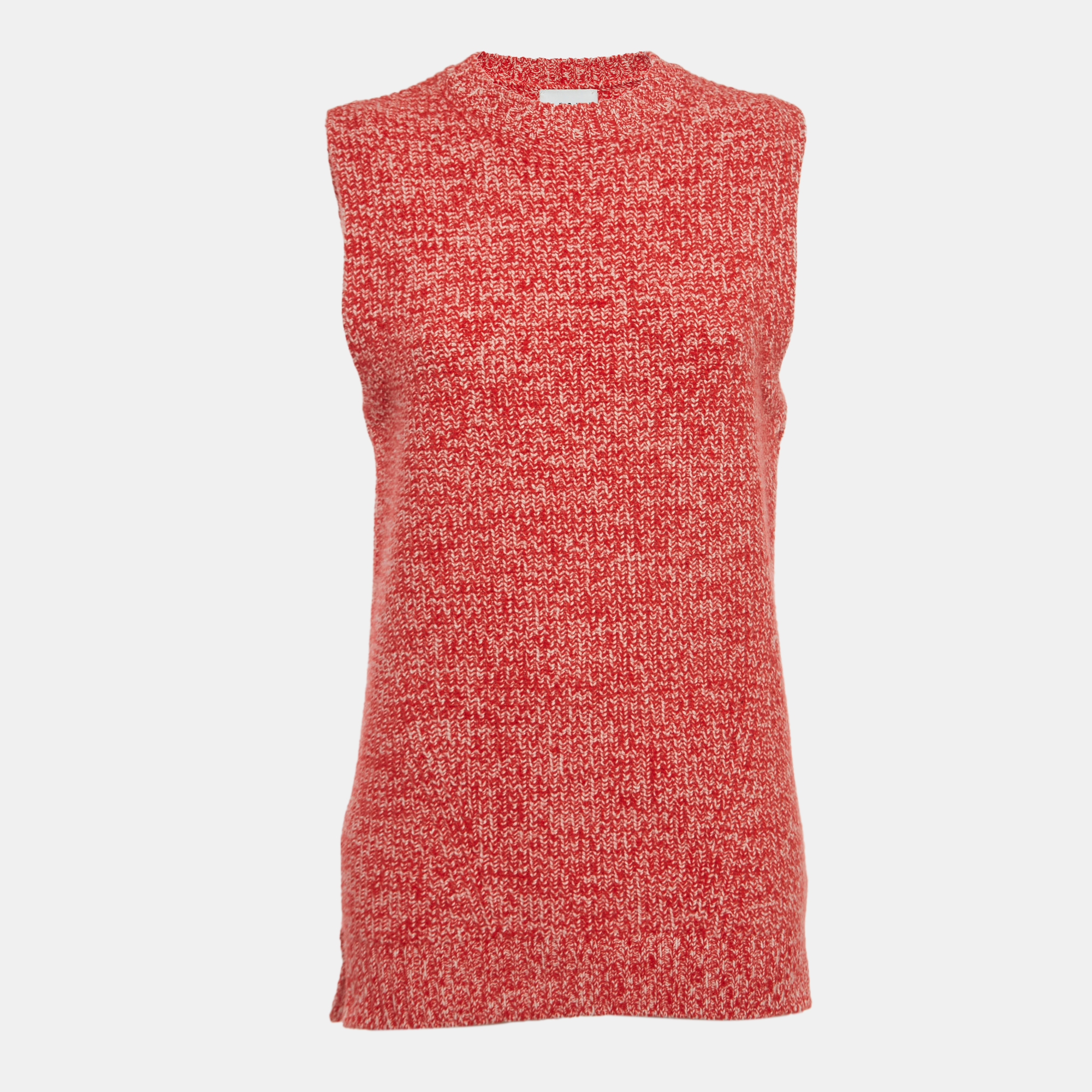 Ganni Red/Pink Knit Sleeveless Top XS