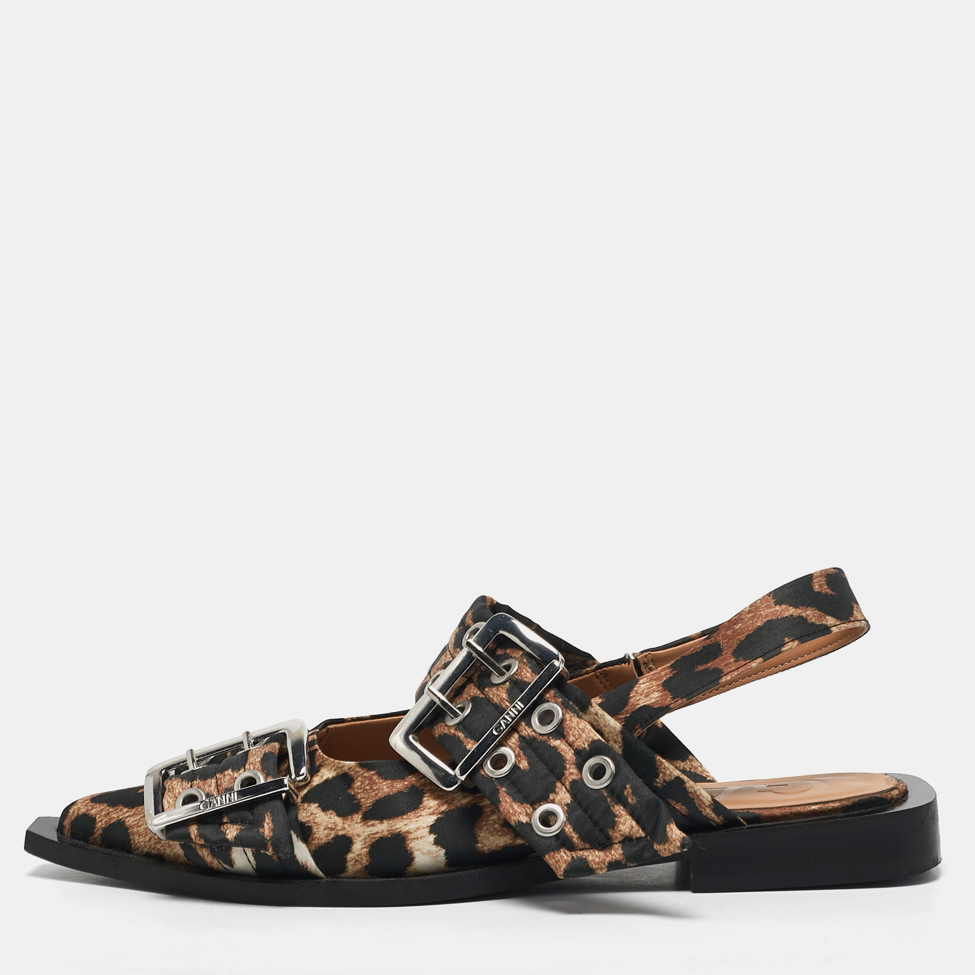 Ganni Multicolor Fabric Leopard Print Buckle Slingback Flats Size
Ganni Multicolor Fabric Leopard Print Buckle Slingback Flats Size
