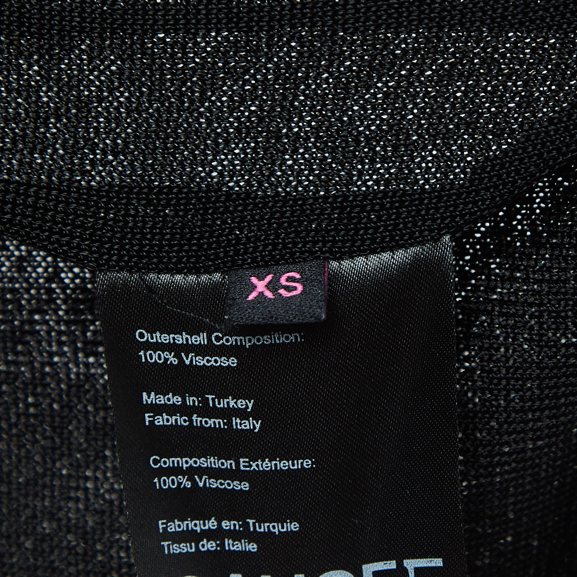 Gauge81 Black Knit Chain Embellished One-Shoulder Mini Dress XS