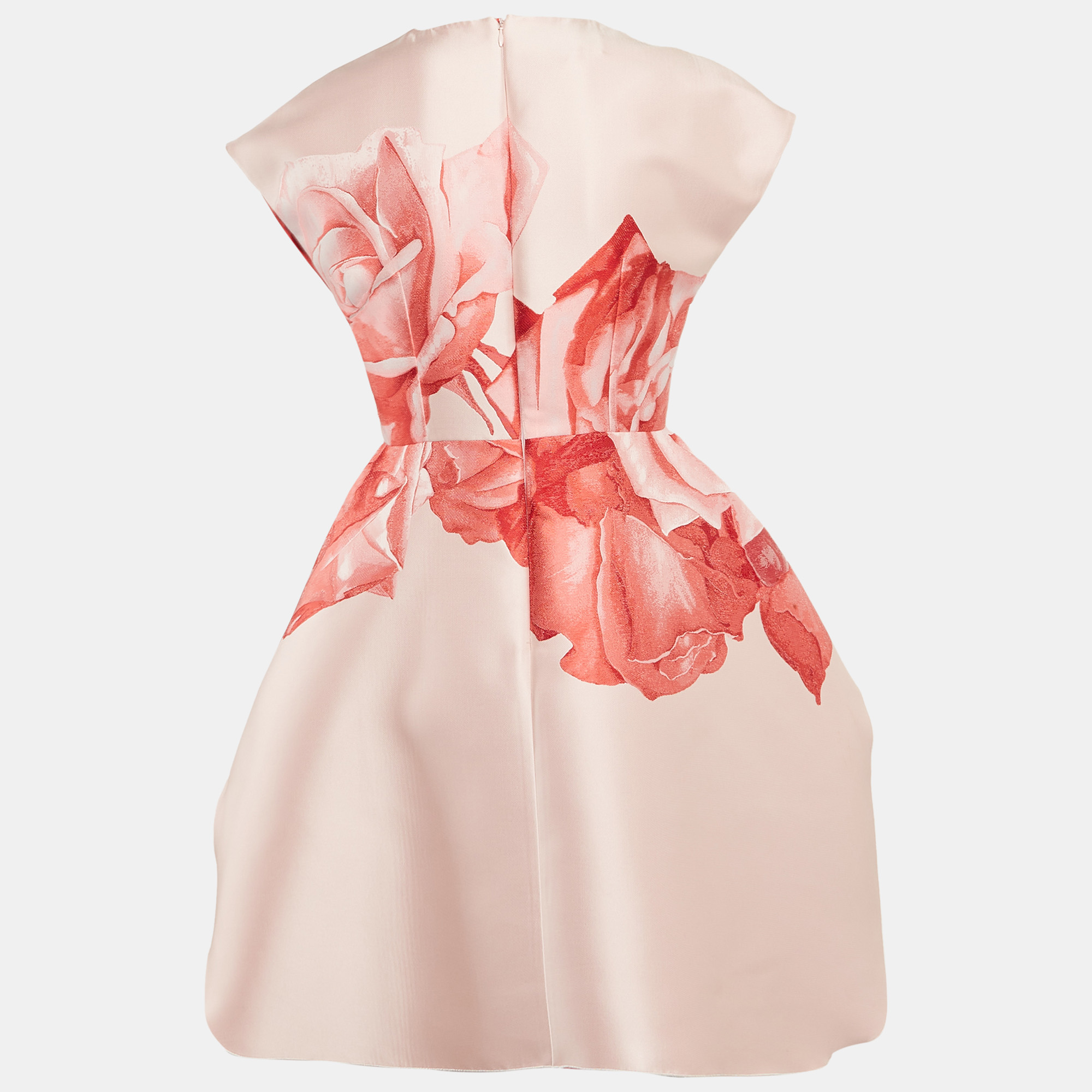 Giambattista Valli Pink Floral Jacquard Silk Flared Mini Dress XS