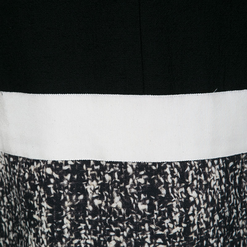 Giambattista Valli Monochrome Drop Waist Wool Shift Dress S