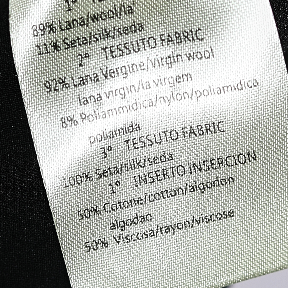 Giambattista Valli Black Printed Wool & Silk Paneled Shift Dress S